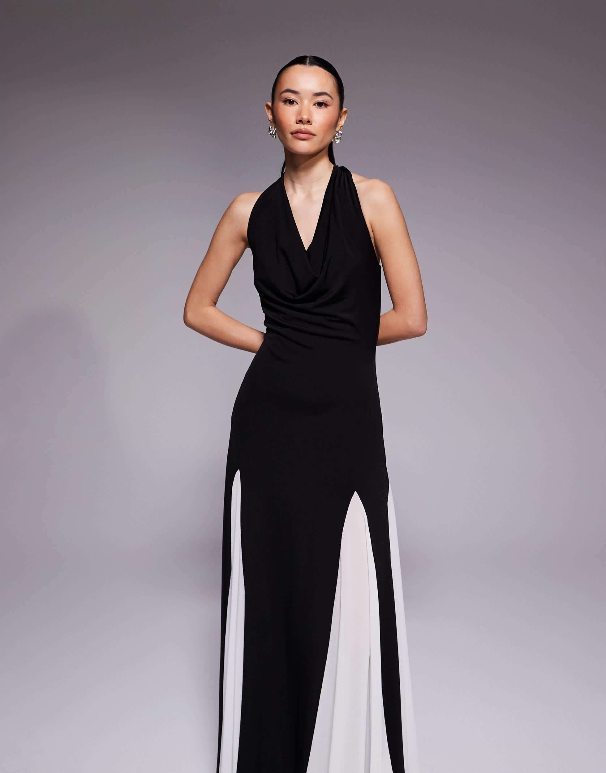 kookai black dress Nova Mini 6 / gothic style Black and White Dresses line skirt falls to Color:Lime (GreenYellow