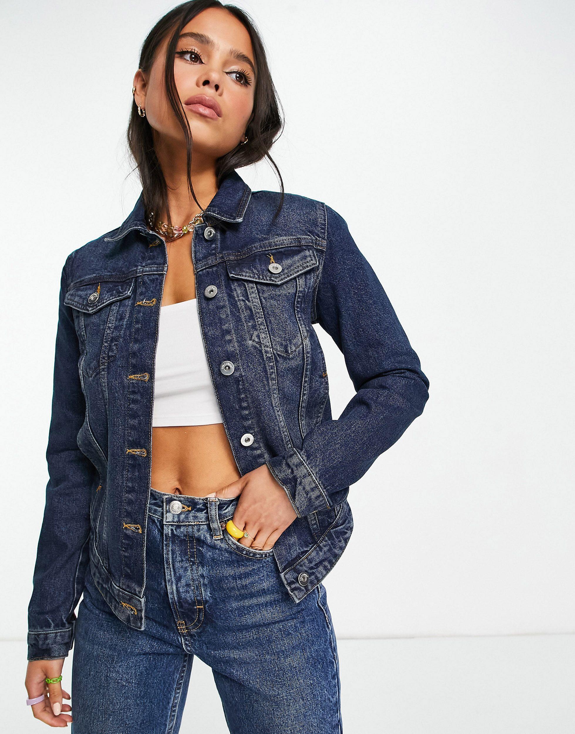 Collusion Shrunken Denim Jacket in Blue 