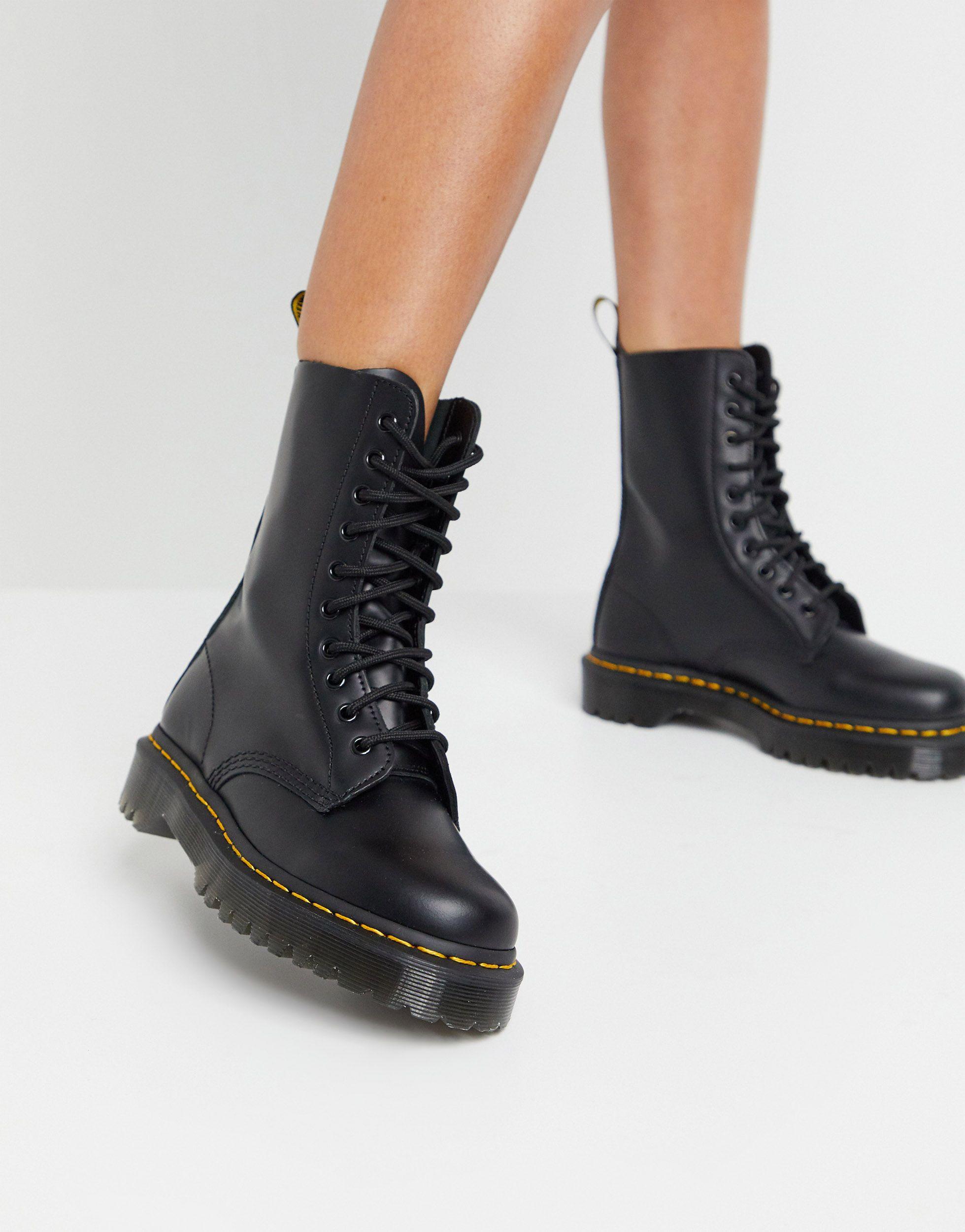 Dr. Martens 1490 10 Eye Bex Boots in Black | Lyst