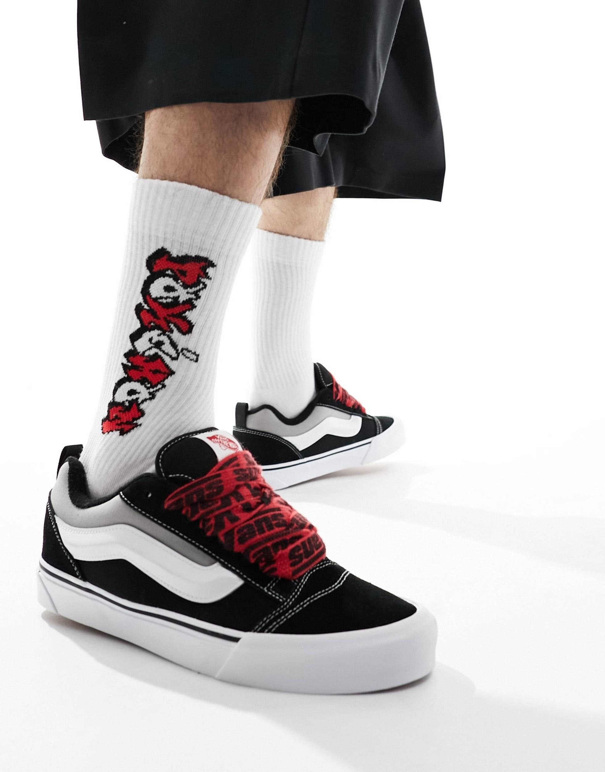 Vans Knu Skool Trainers With Interest Laces in Black Lyst Canada