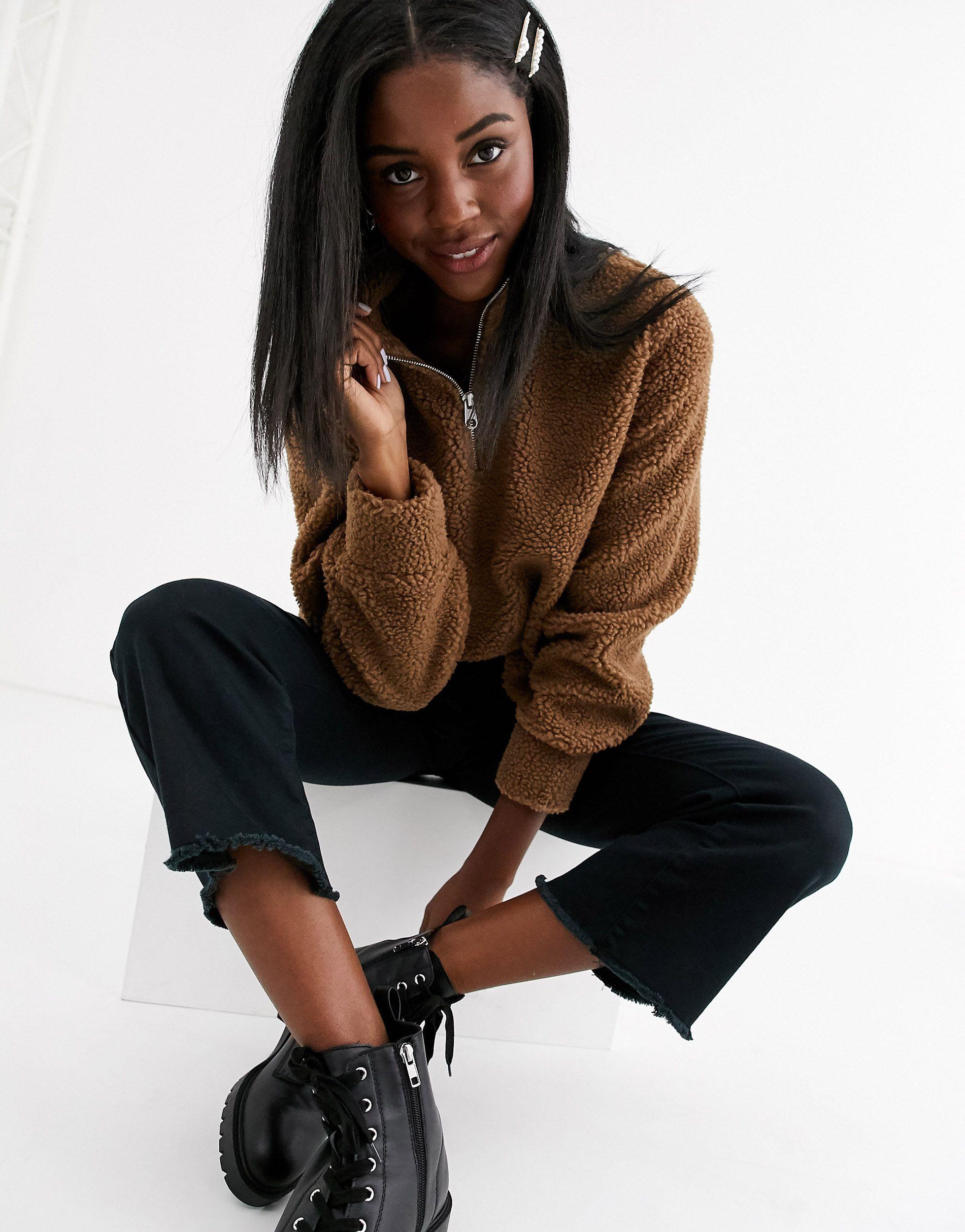 teddy zip up jumper