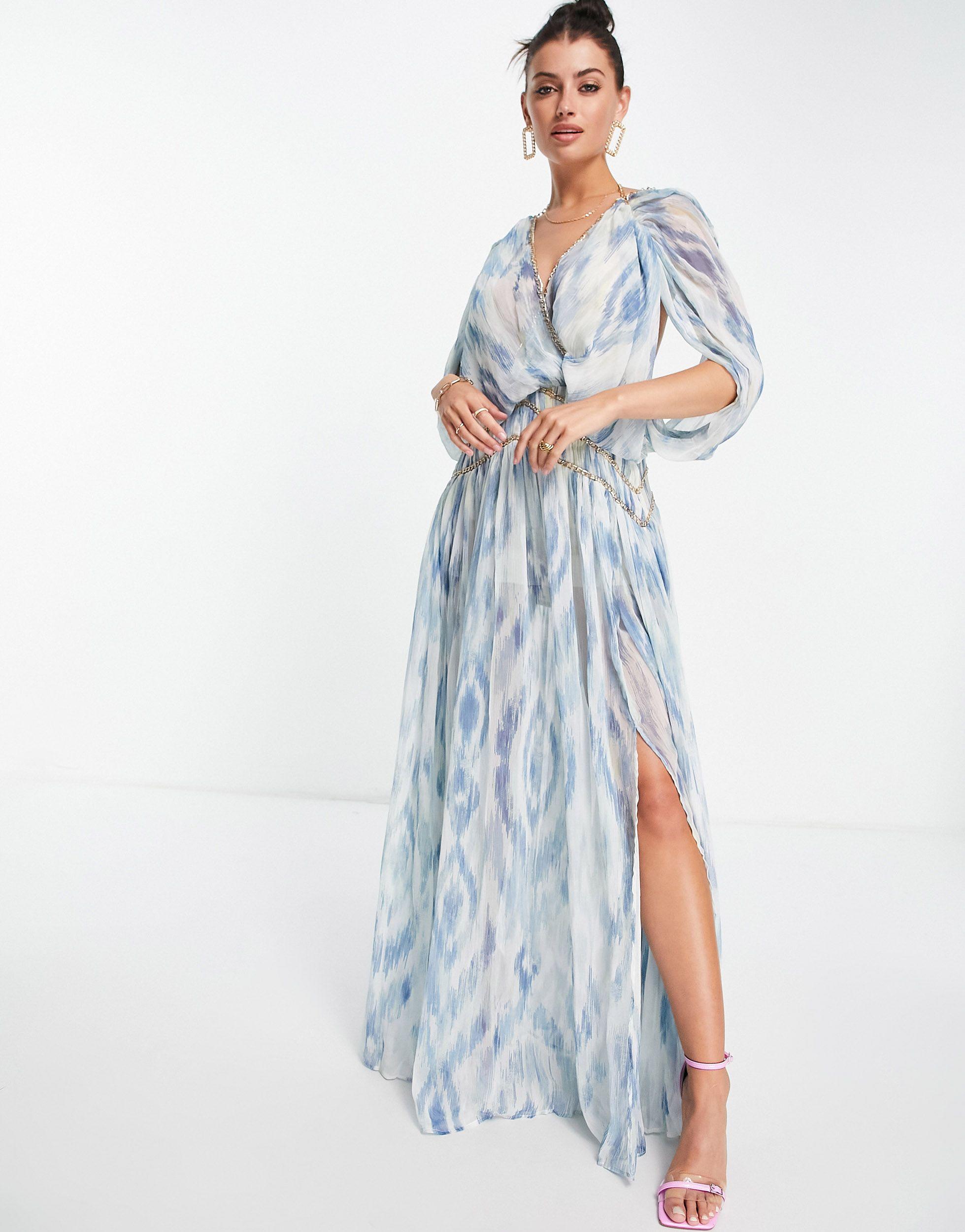 ASOS Blouson Maxi Dress With Chain 