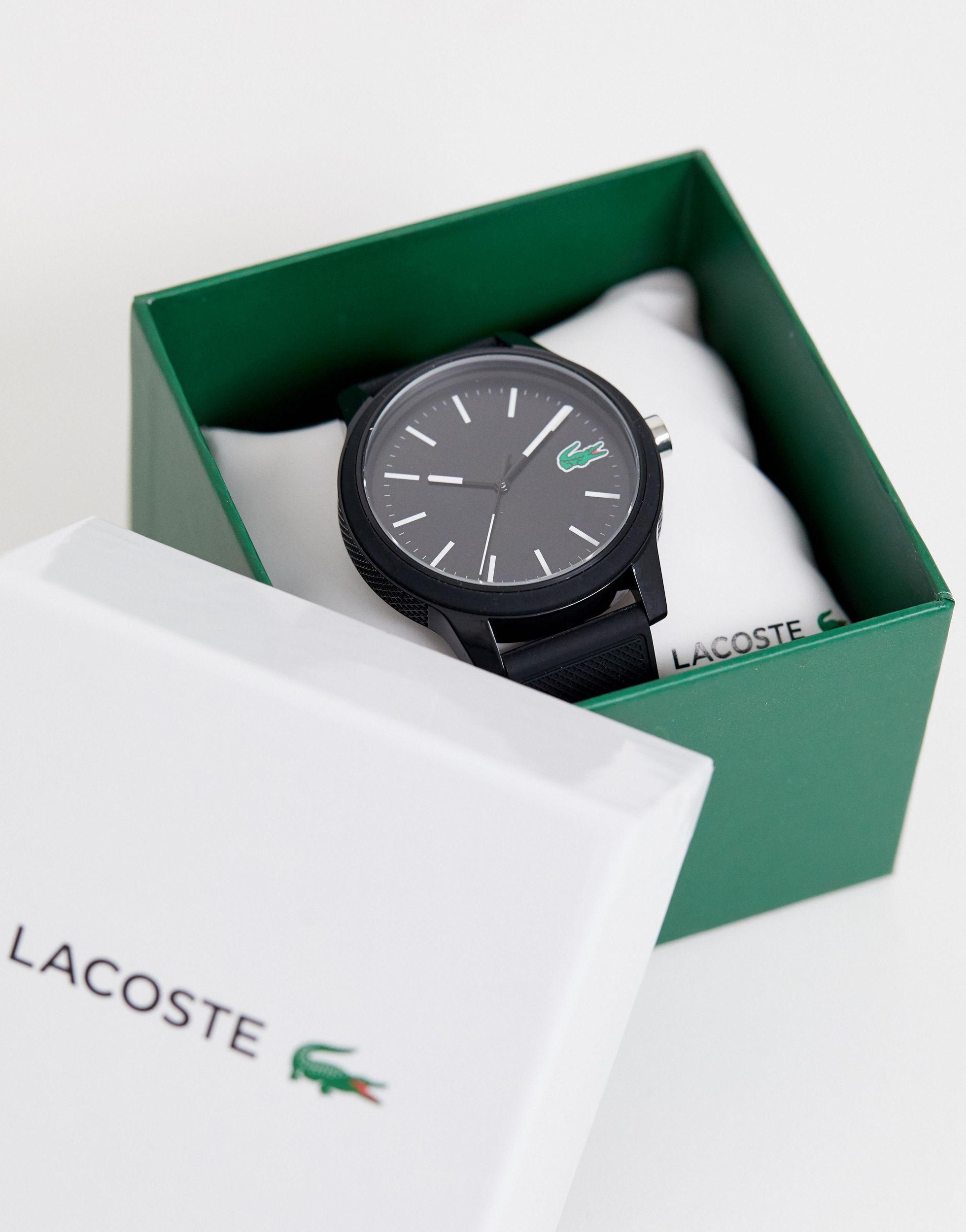 Lacoste 12.12 Silicone Watch in Black for Men - Save 13%