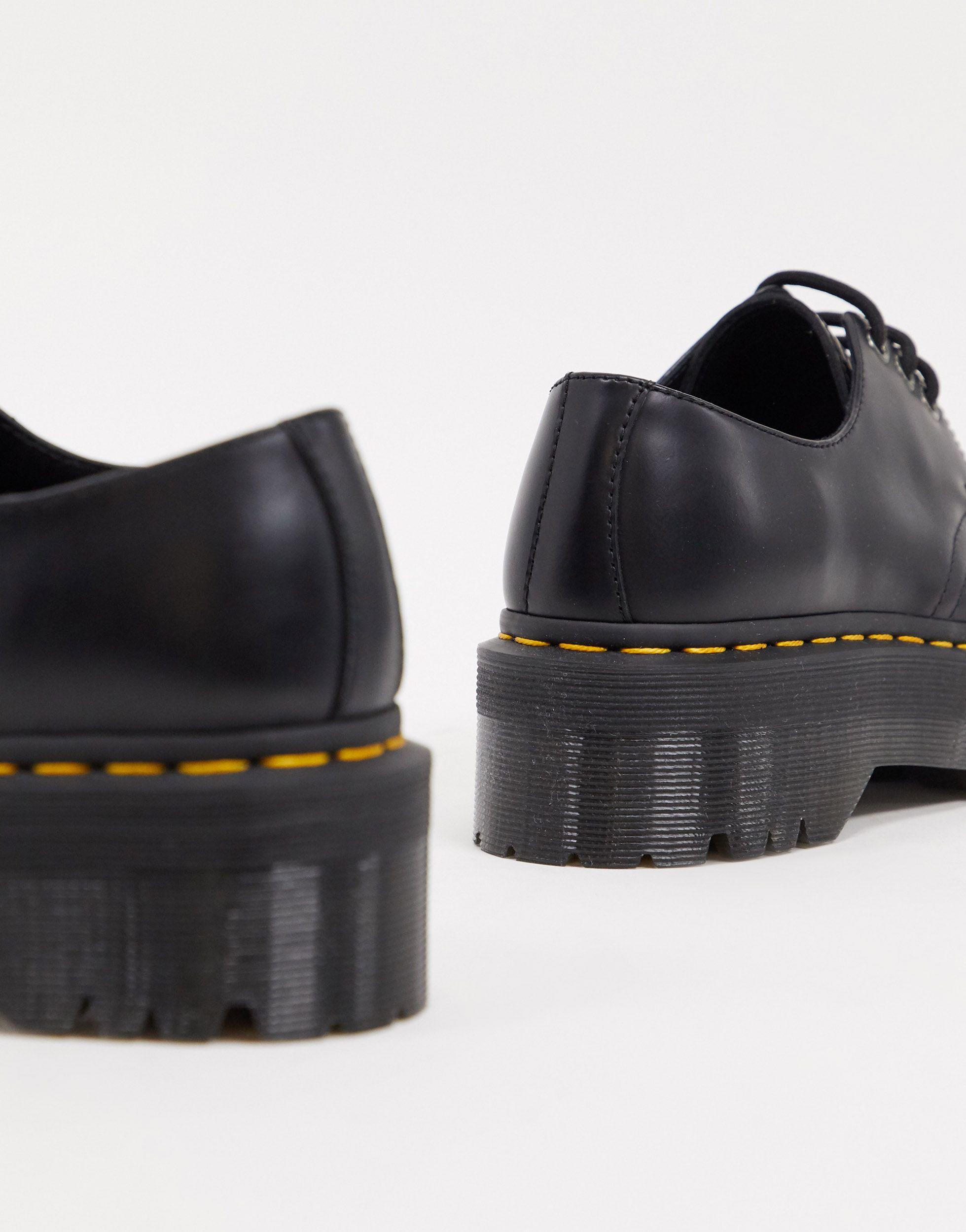 Dr. Martens Leather 1461 Quad Platform Shoes in Black - Save 53% | Lyst