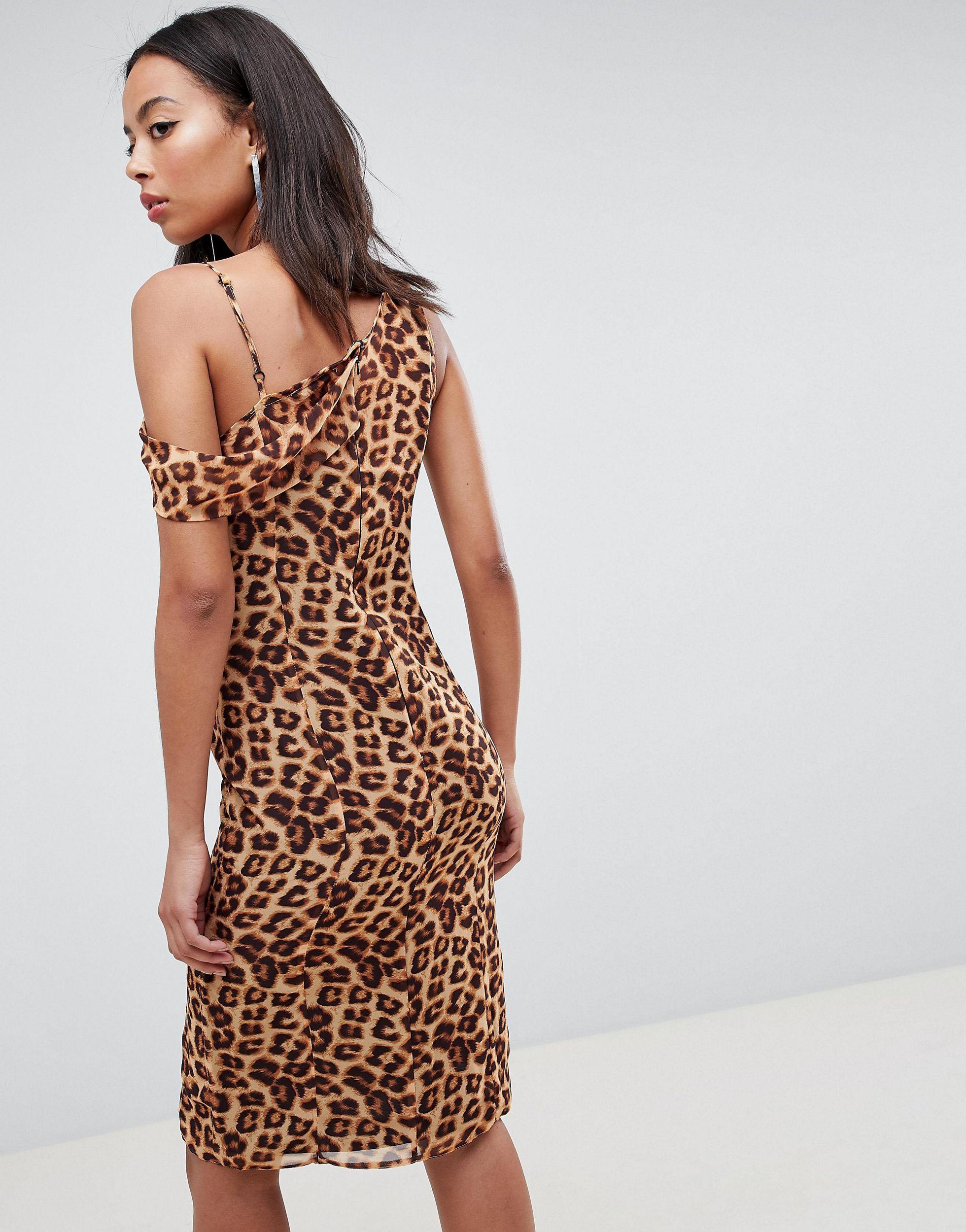 missguided one shoulder midi dress