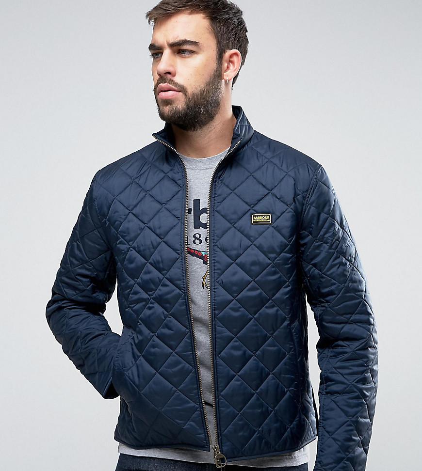 barbour international gear quilted jacket navy