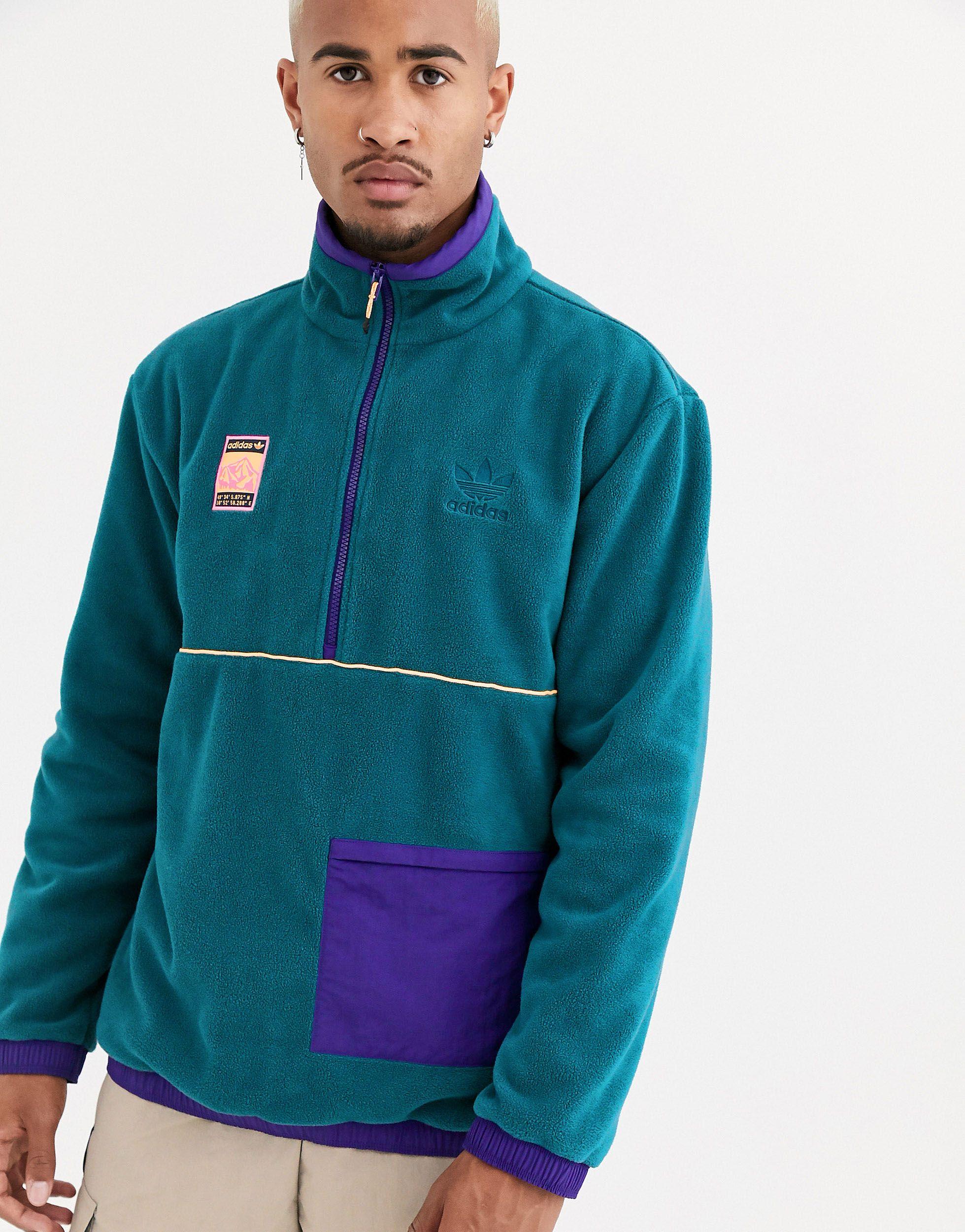 adidas originals adiplore polar fleece jacket in black