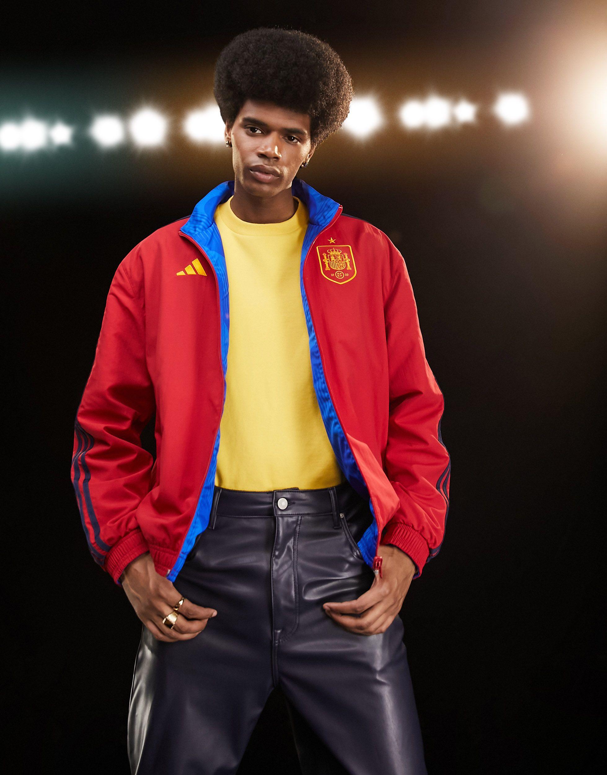 adidas Originals Adidas Football Spain World Cup 2022 Anthem Jacket in  Black for Men | Lyst