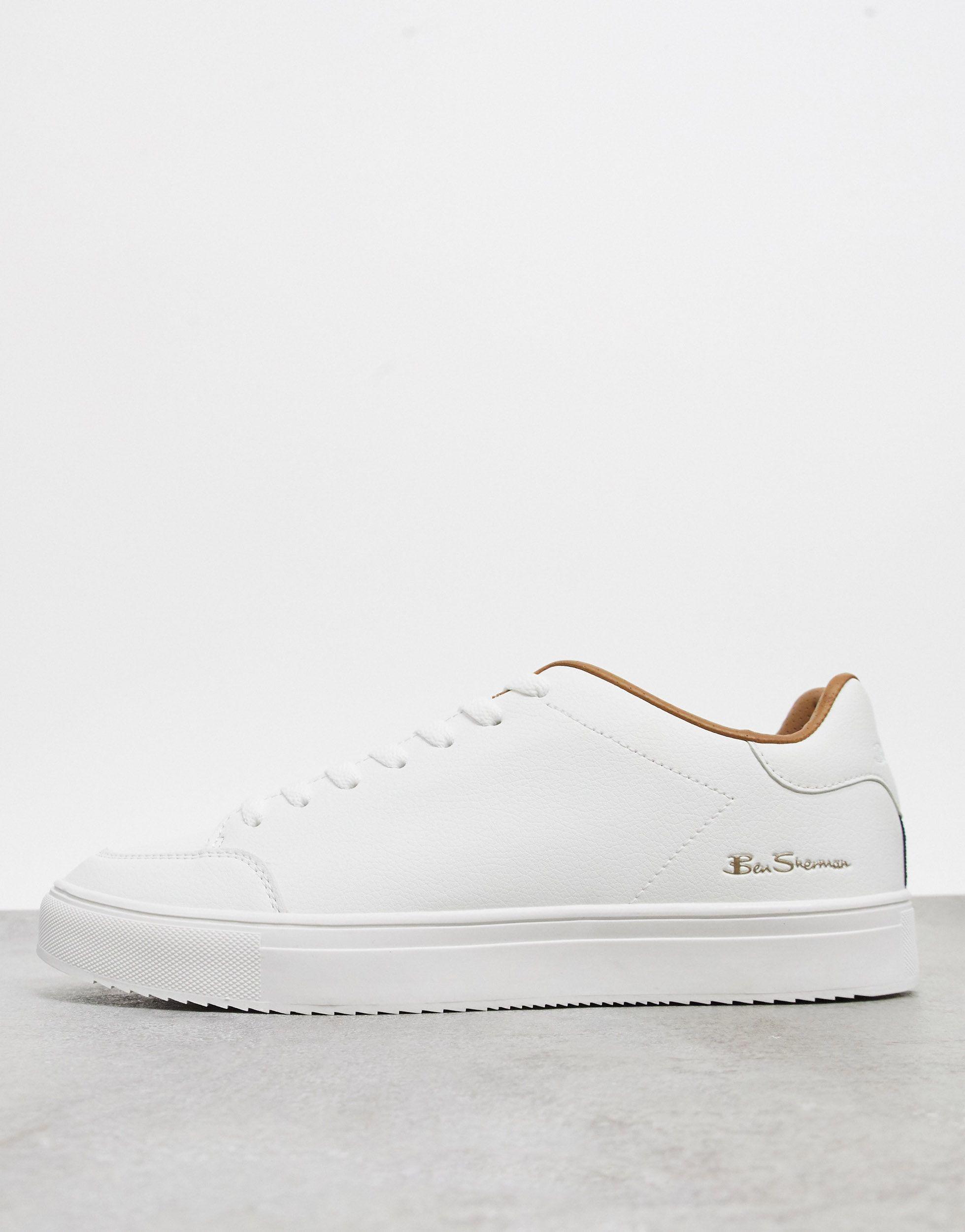 Ben Sherman Minimal Lace Up Trainers in White for Men | Lyst
