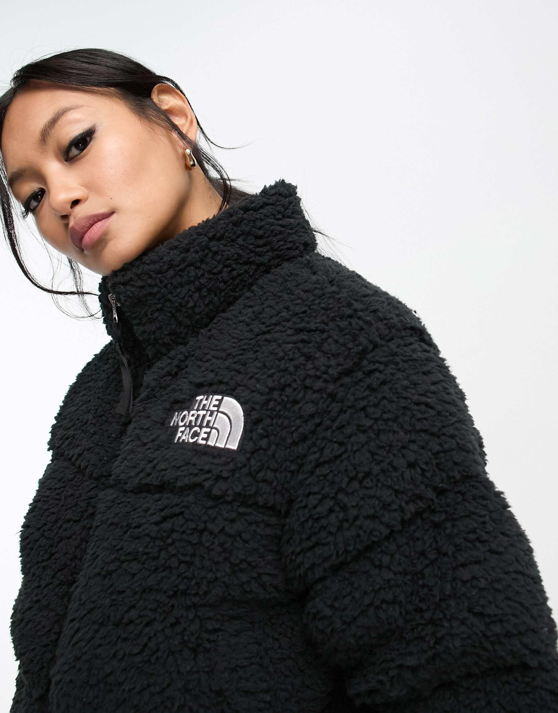Black Puffer Nuptse Crop Clothing North Face Nuptse Cropped Jacket