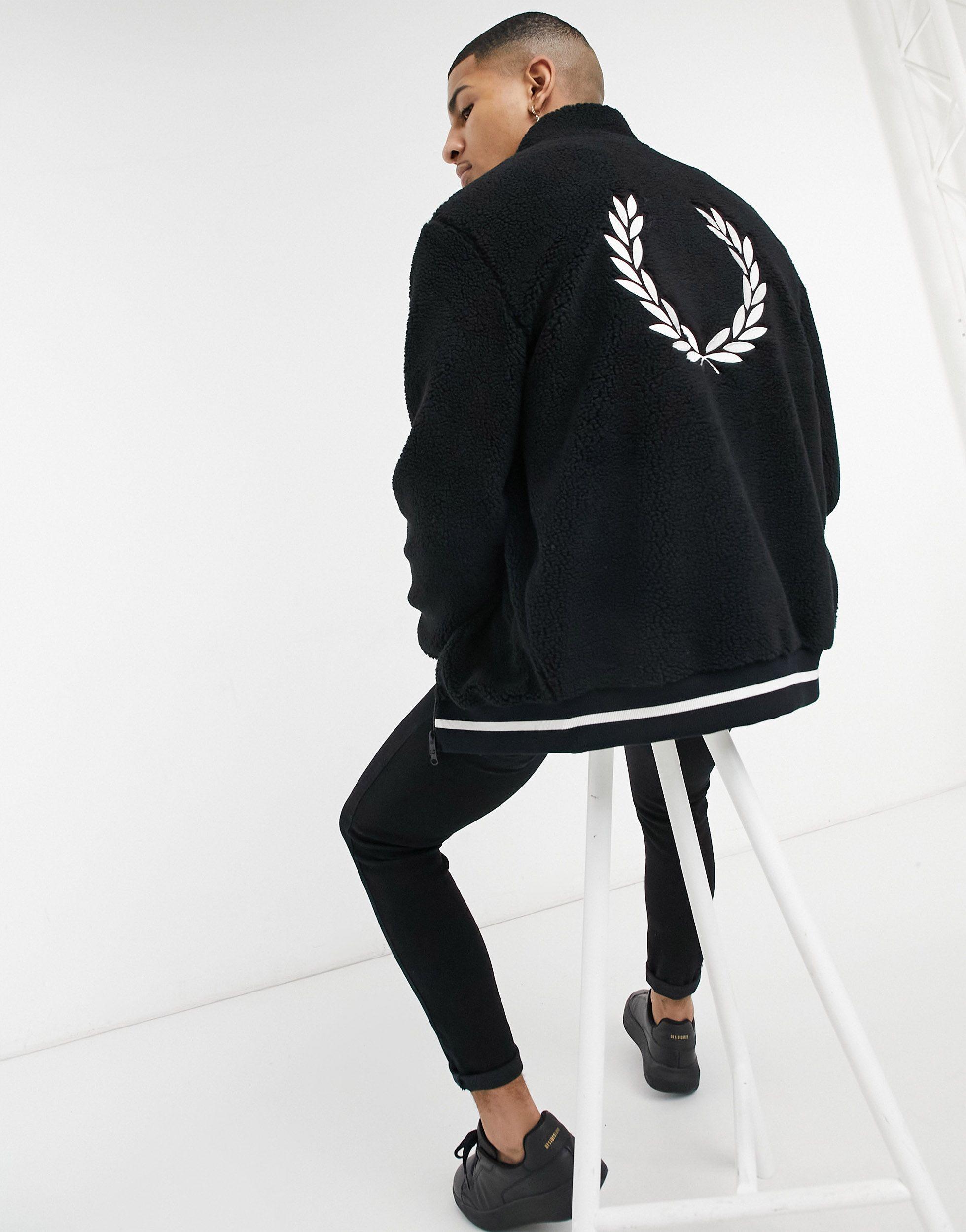 Fred Perry Back Logo Borg Jacket in 