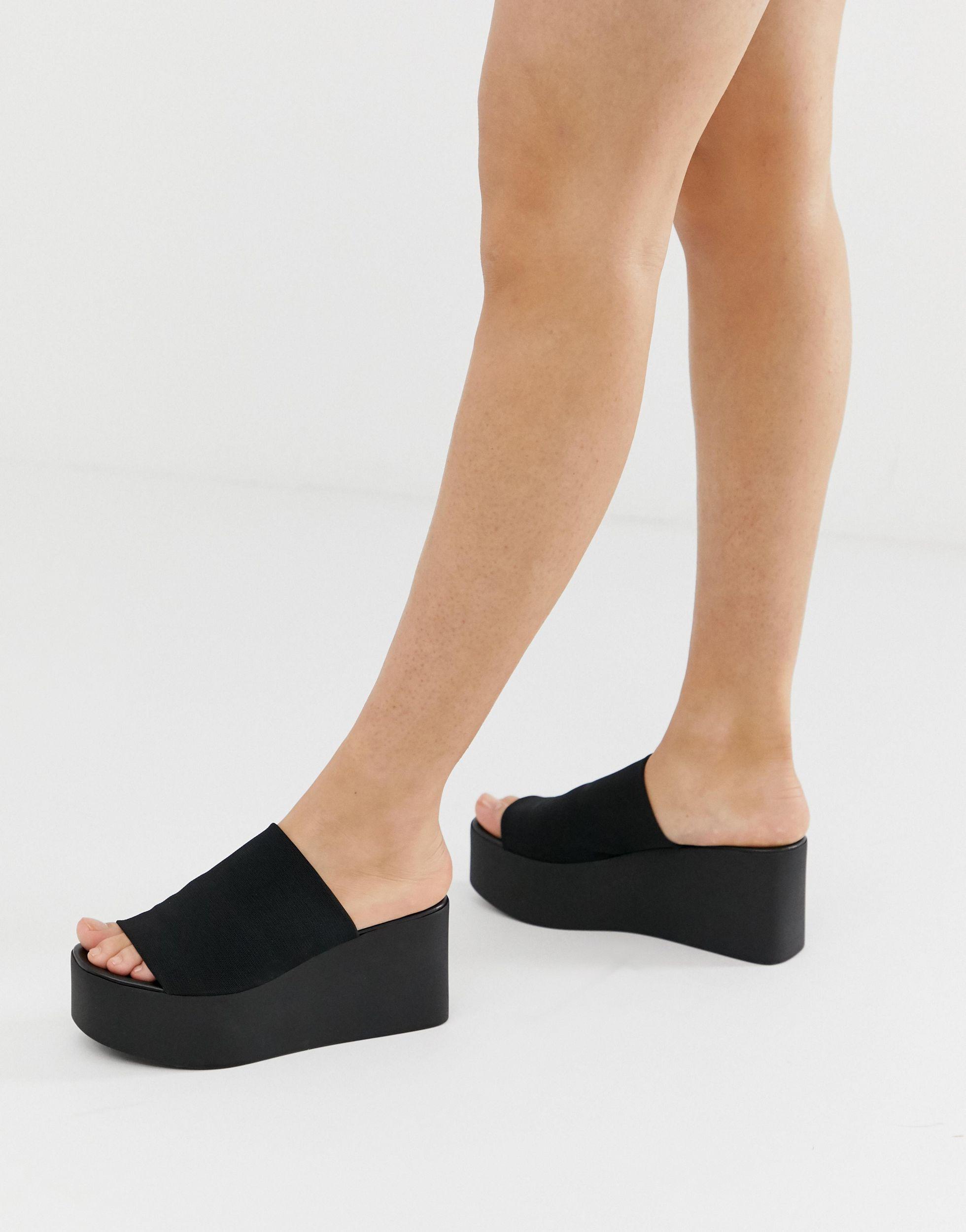 Steve Madden Kareena Black Flatform Sandal | Lyst