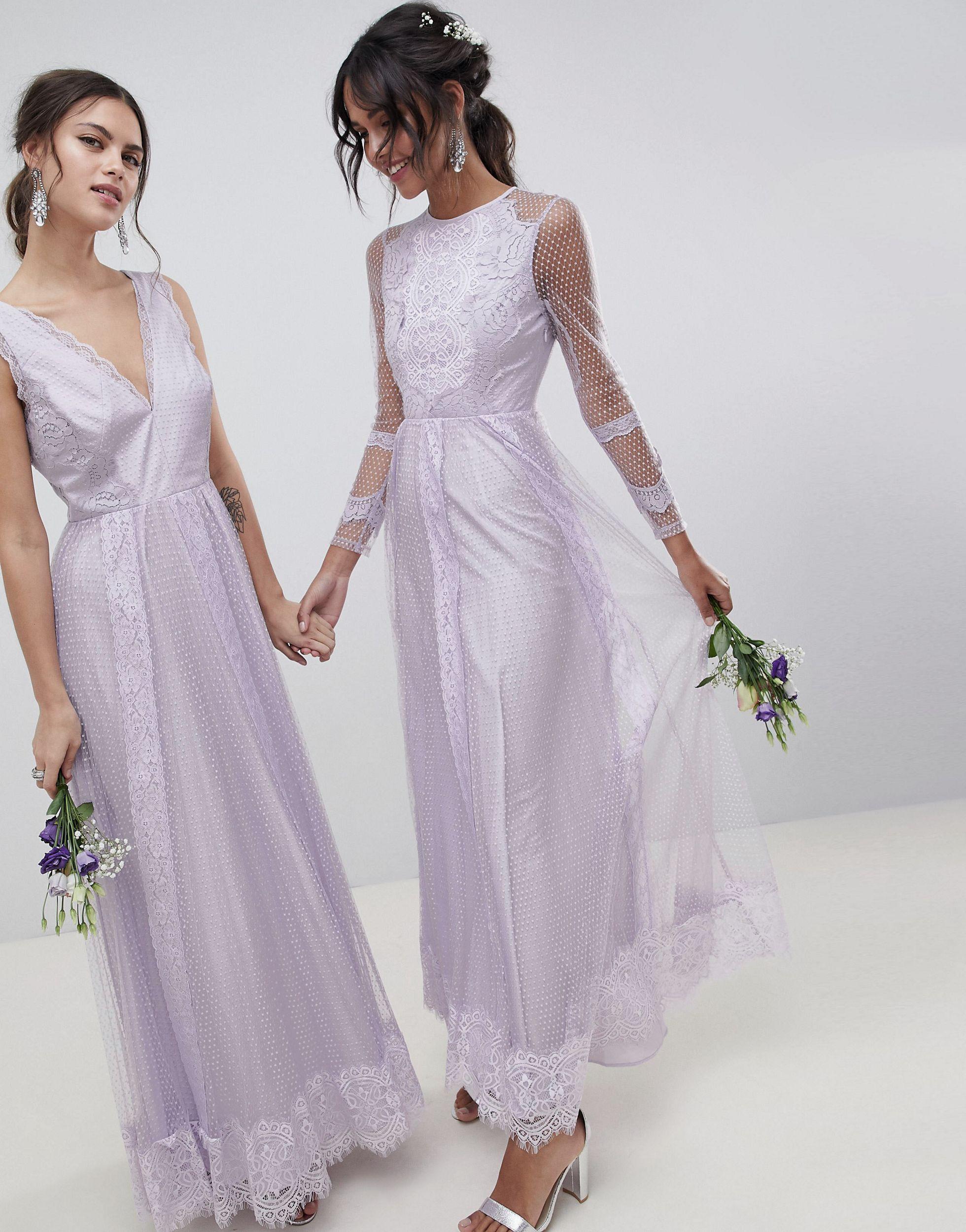lilac long sleeve maxi dress