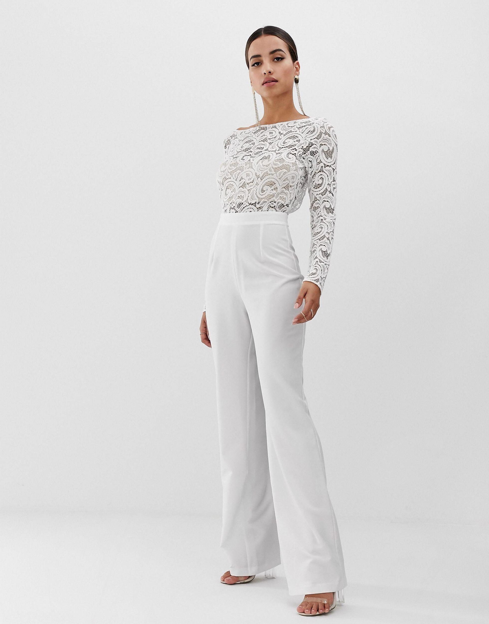Verspreiding mode in de rij gaan staan Vesper Kanten Jumpsuit in het Wit | Lyst NL