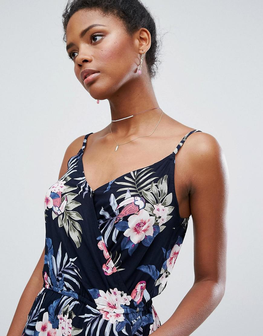 hollister floral jumpsuit