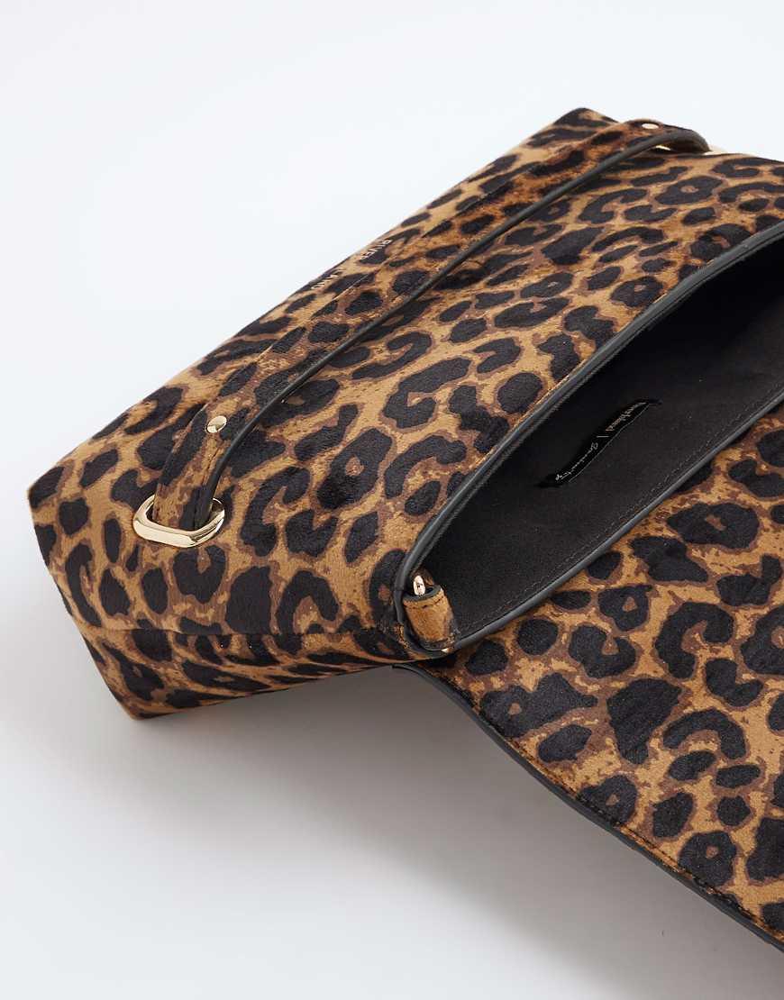 River Island Leopard Fold Over Small Clutch Bag in White Lyst UK