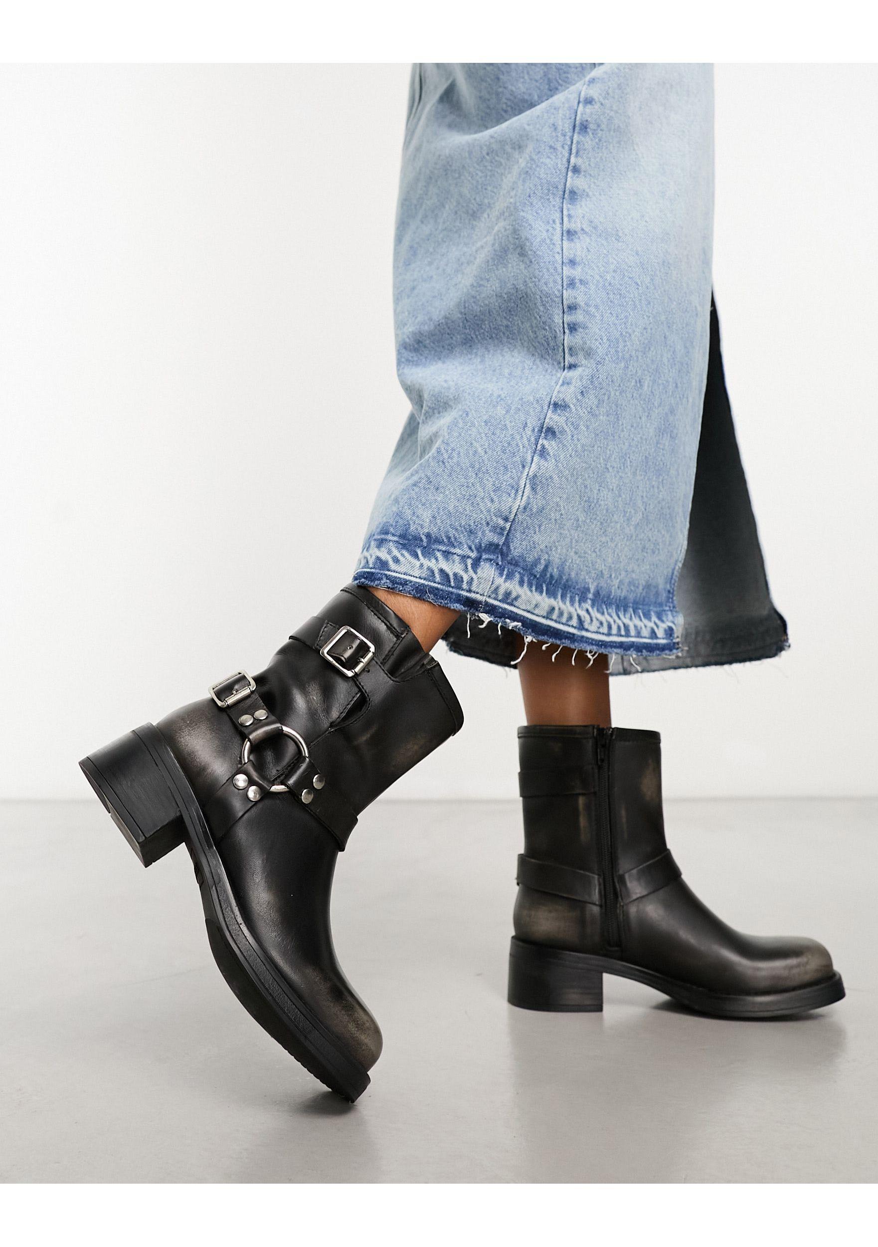 Steve Madden Brixton Low Ankle Biker Boot With Hardware in Blue Lyst Australia
