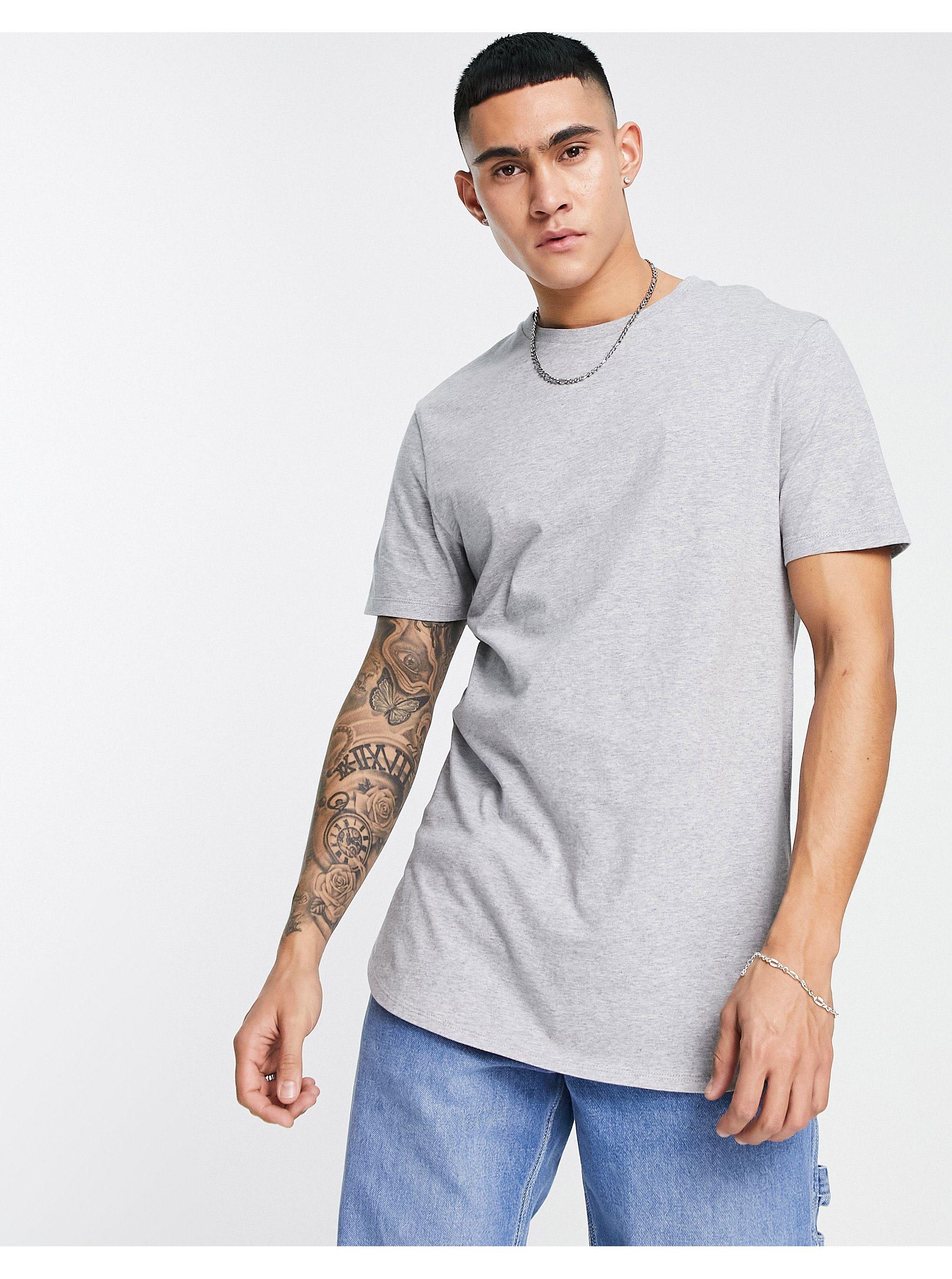 ASOS Longline T-shirt With Sides Splits in White for Men | Lyst