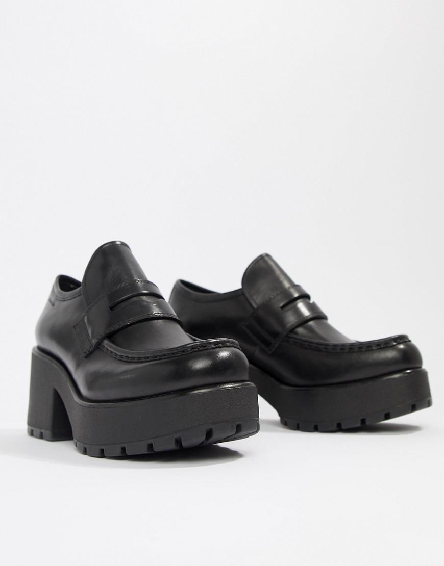statsminister Bourgogne marmorering Vagabond Leather Dioon Heeled Loafers in Black - Lyst