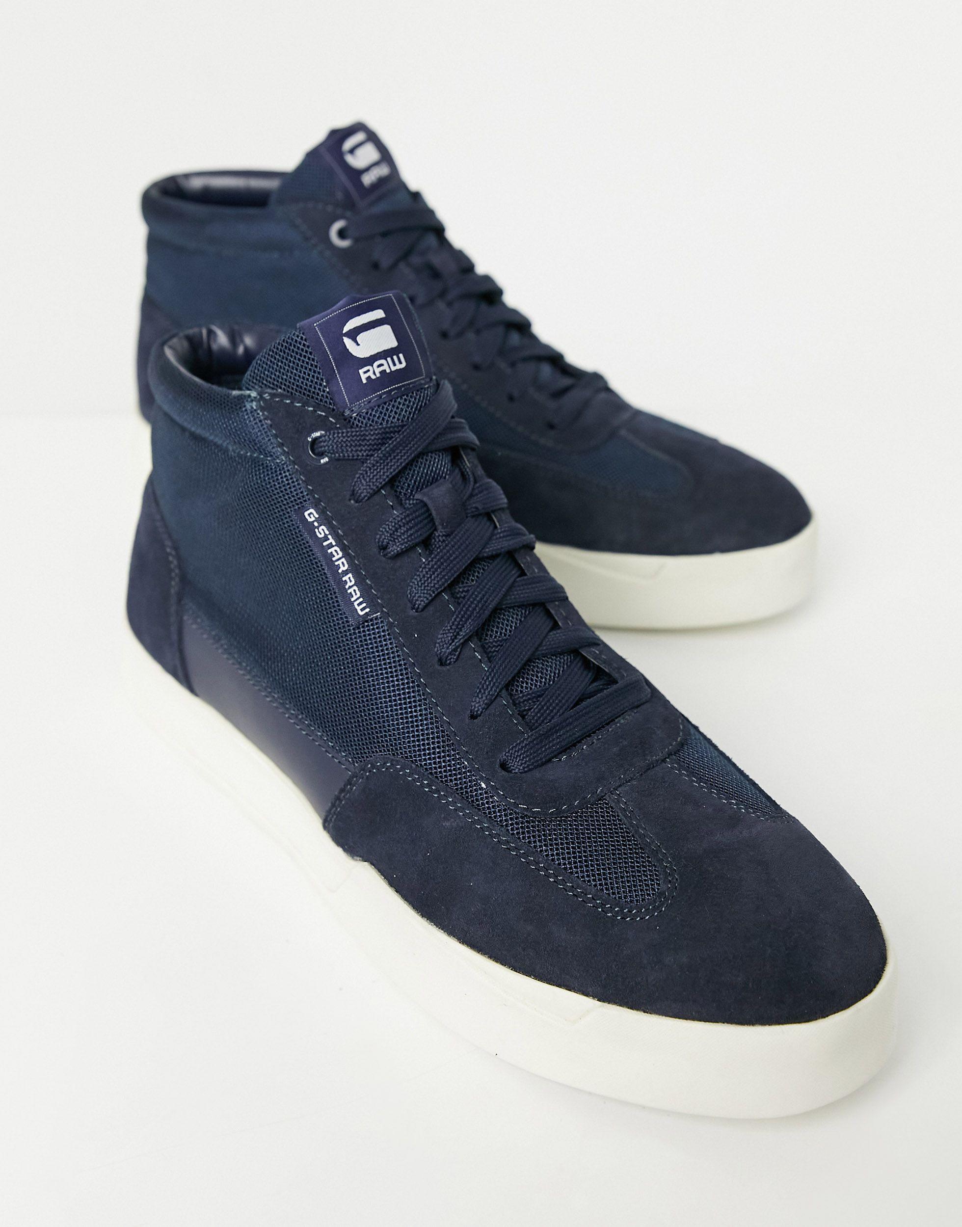 inzet pad Met opzet G-Star RAW Rackam Dommic Mid Trainers in Blue for Men | Lyst