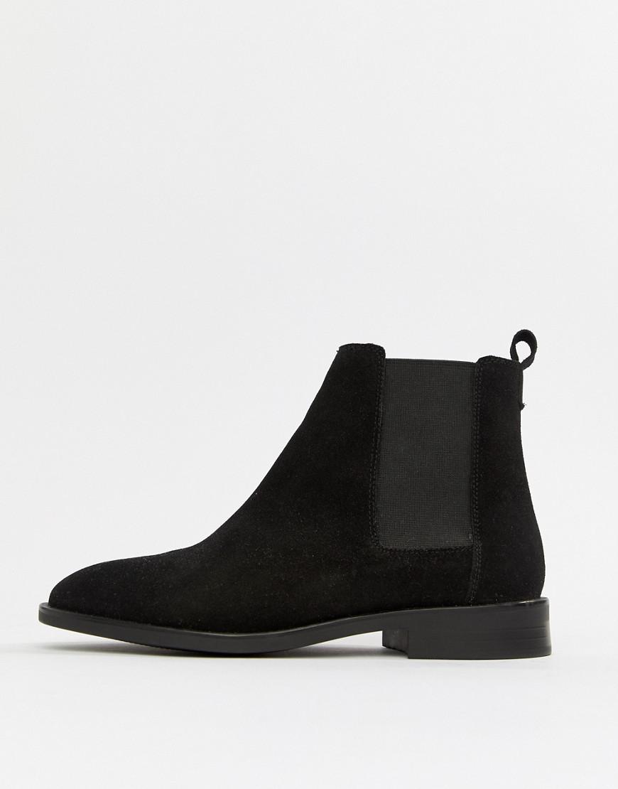 asos design aura suede chelsea ankle boots