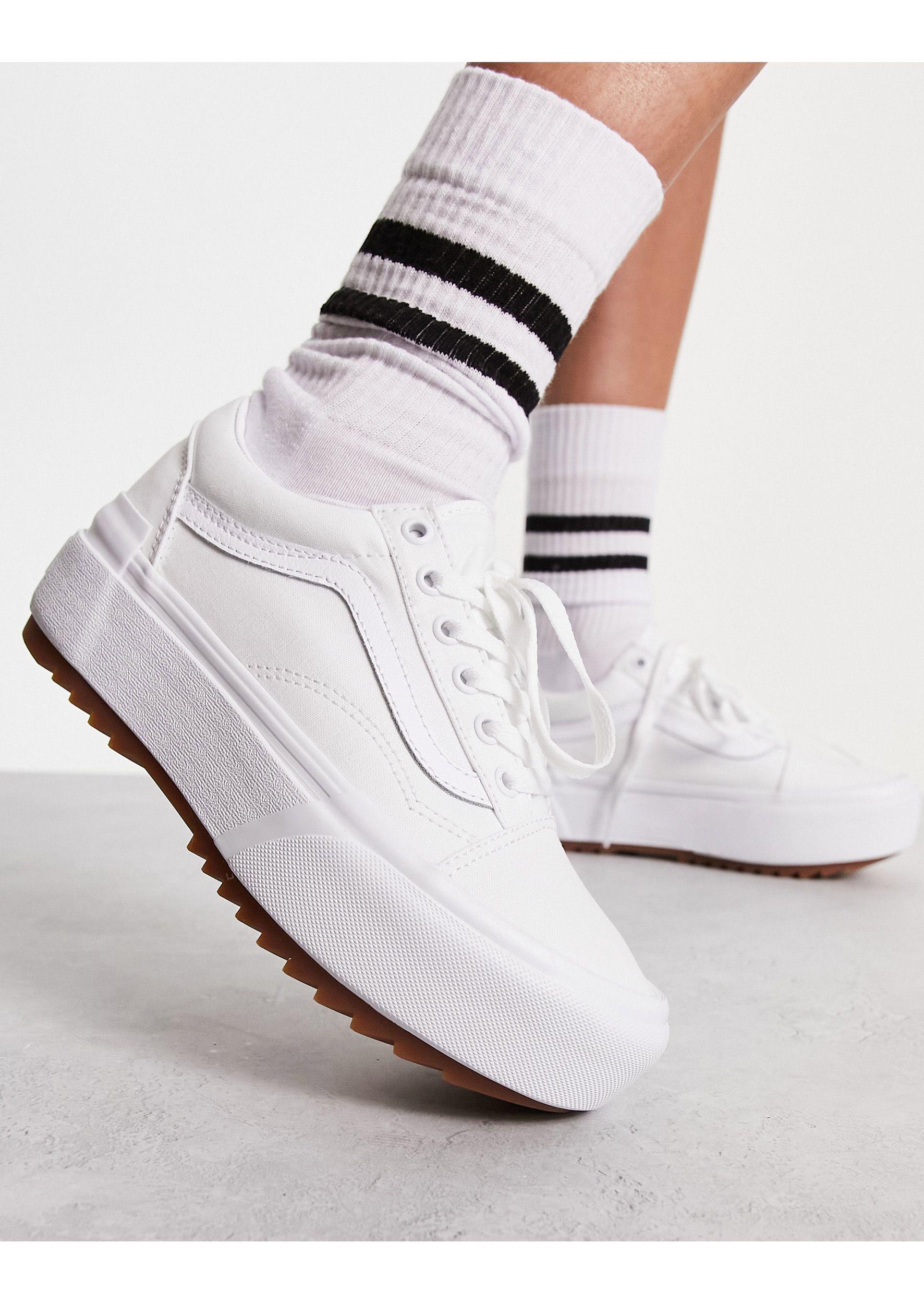 Vans Old Skool Stacked Sneakers With Gum Sole in White | Lyst