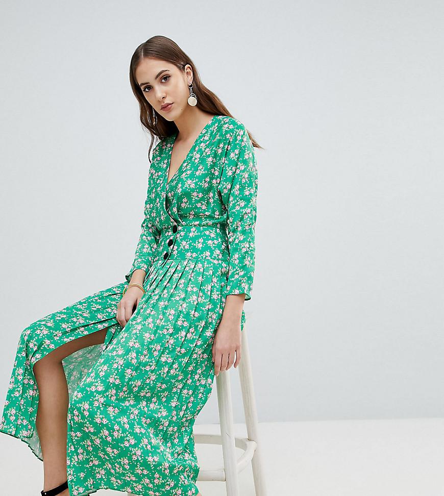 asos green floral dress