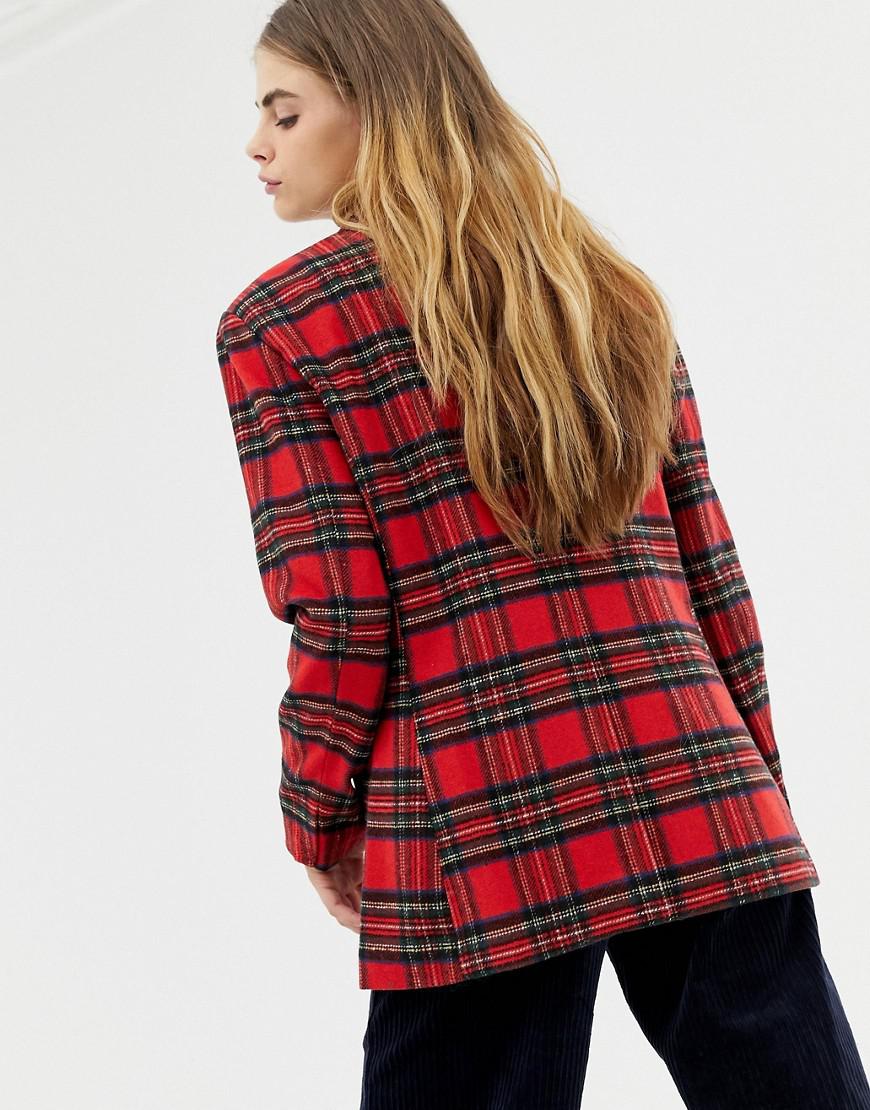 pull and bear checked jacket