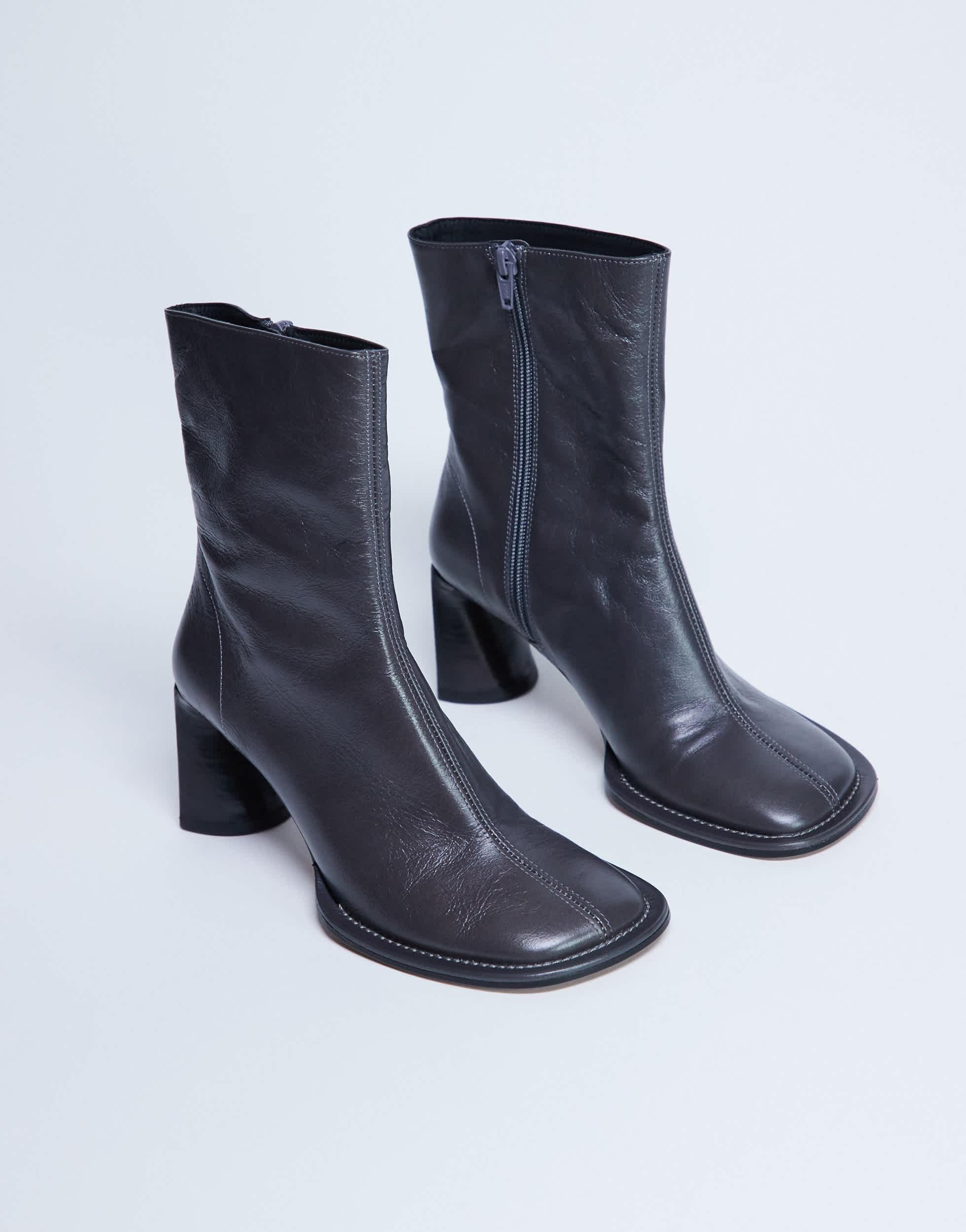 Bottes En Cuir Topshop - Taille UK 4 (pointure Femme) - Noir - Fermeture Zip - Neuf Avec Emballage
