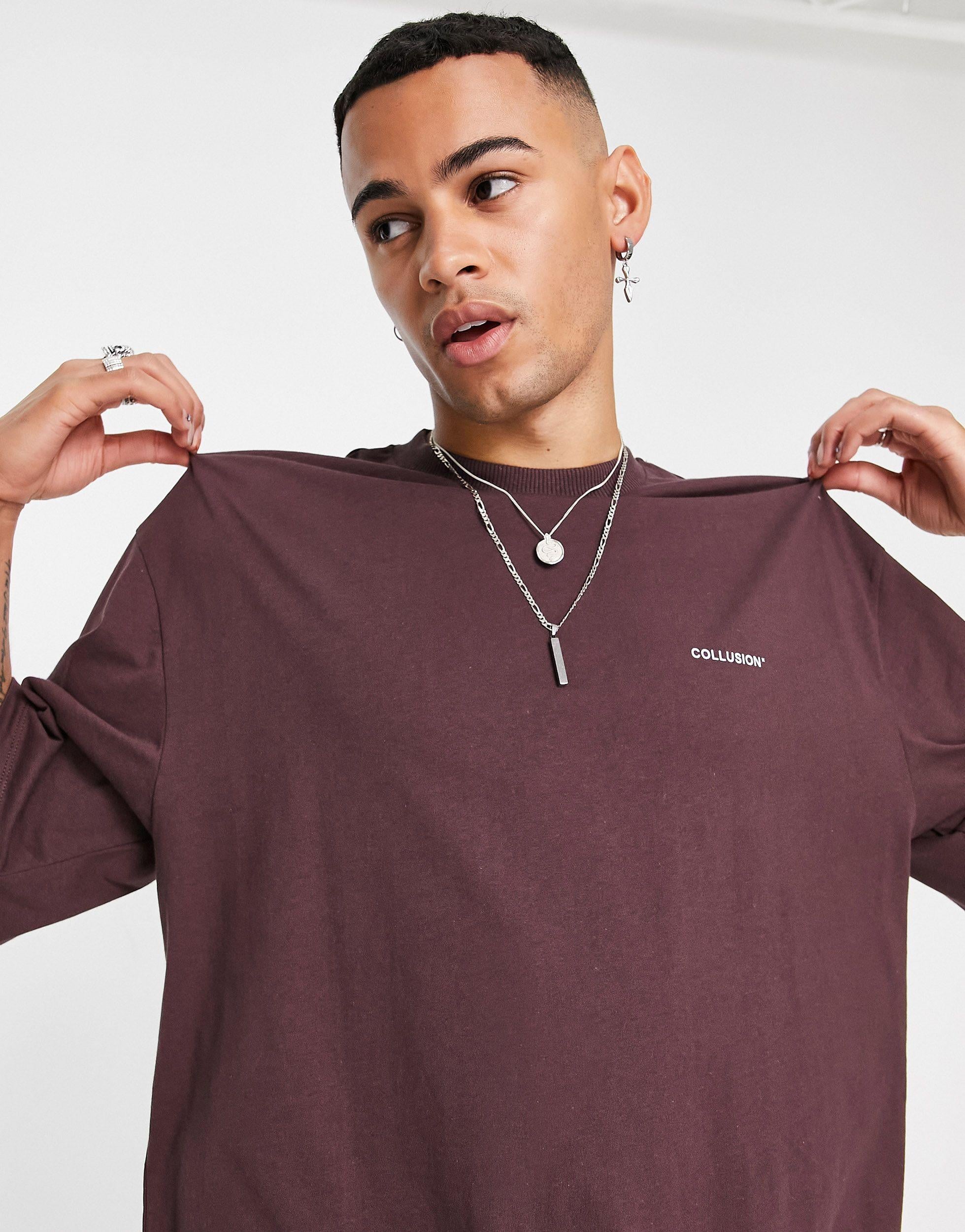 Collusion Cotton Oversized Logo T-shirt 