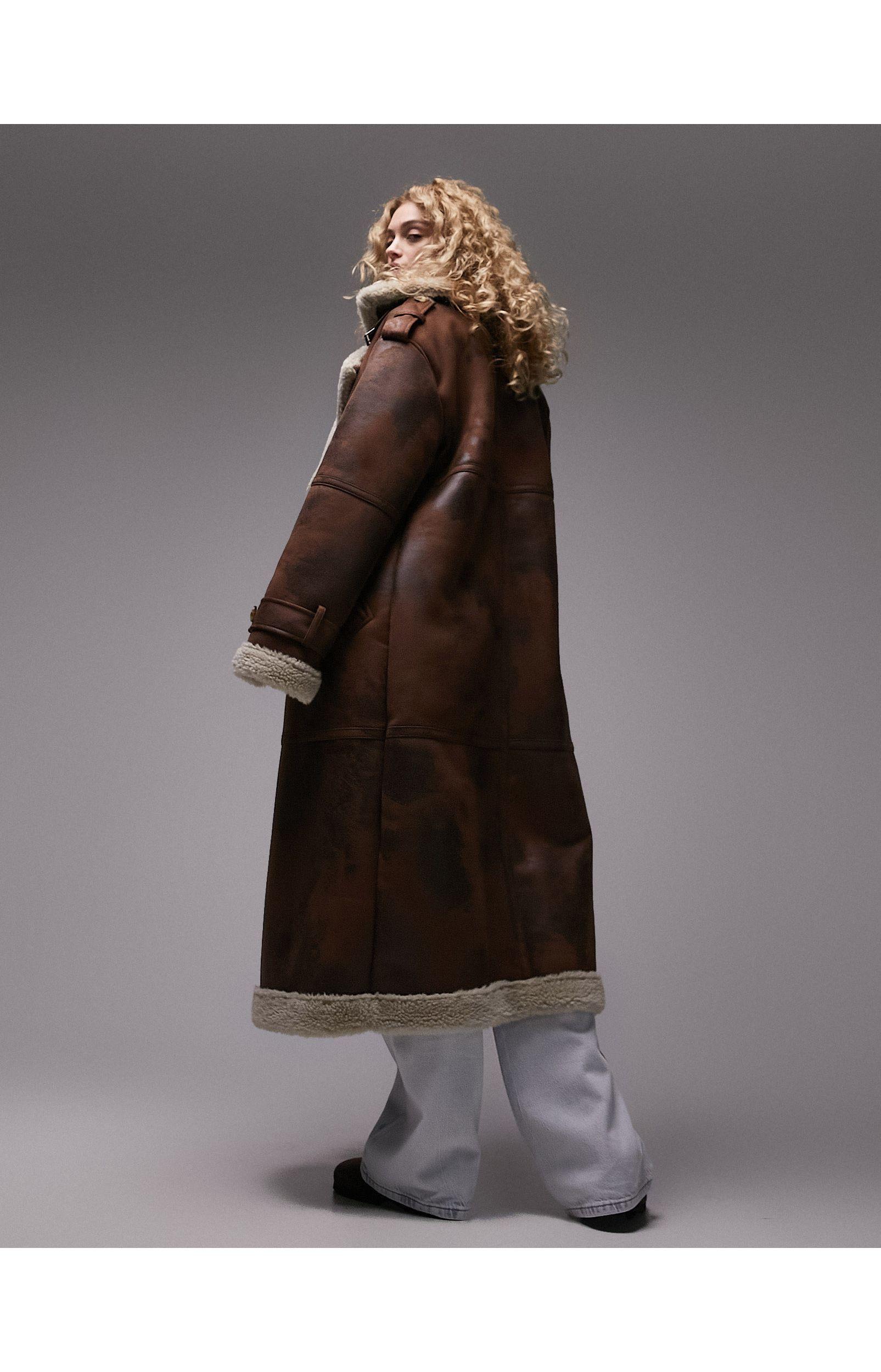 Borg shop coat topshop