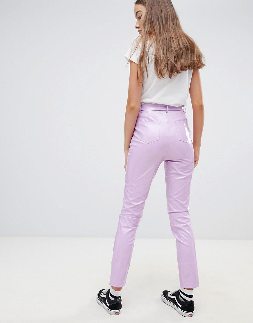 Daisy Street Denim Vinyl Pants in 