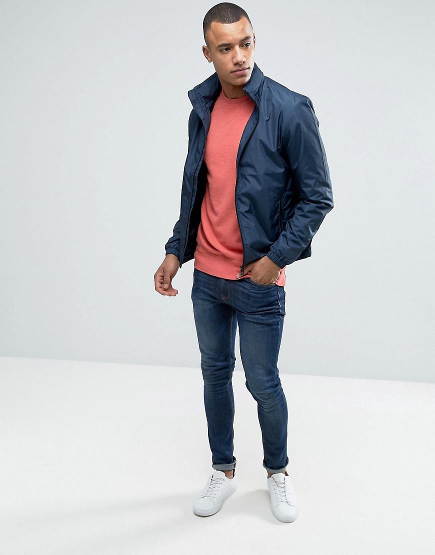 Esprit Harrington Jacket With Concealed Hood in Blue for Men | Lyst UK