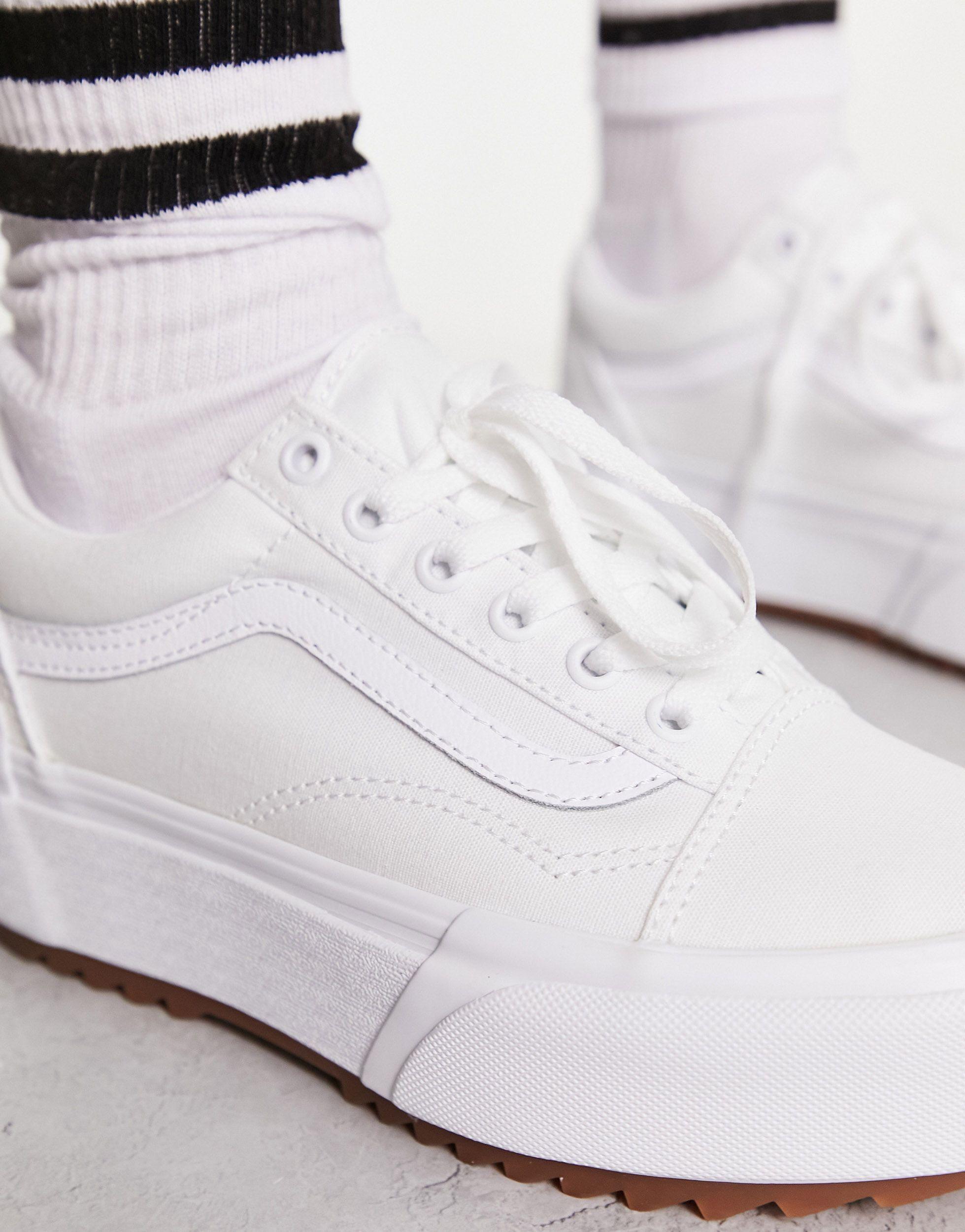 Vans Old Skool Stacked Sneakers With Gum Sole in White | Lyst
