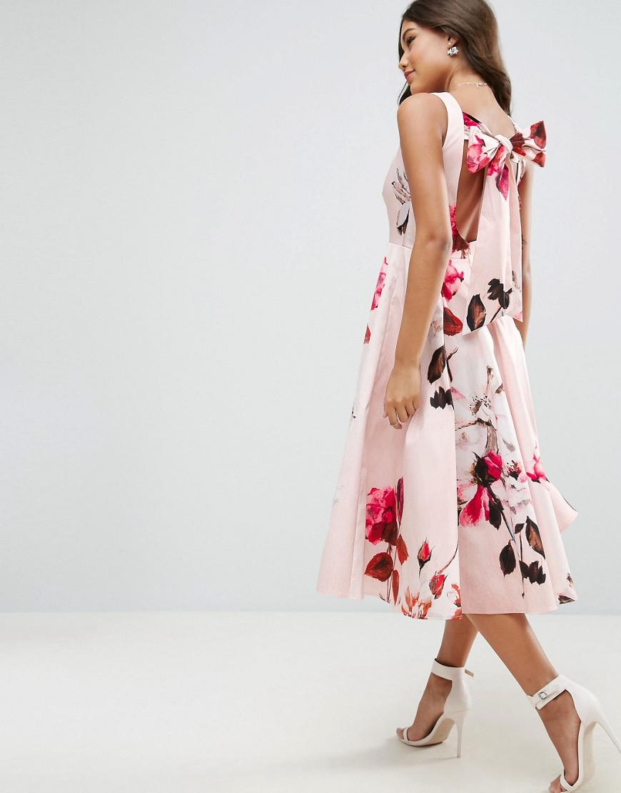 asos bow back midi prom dress