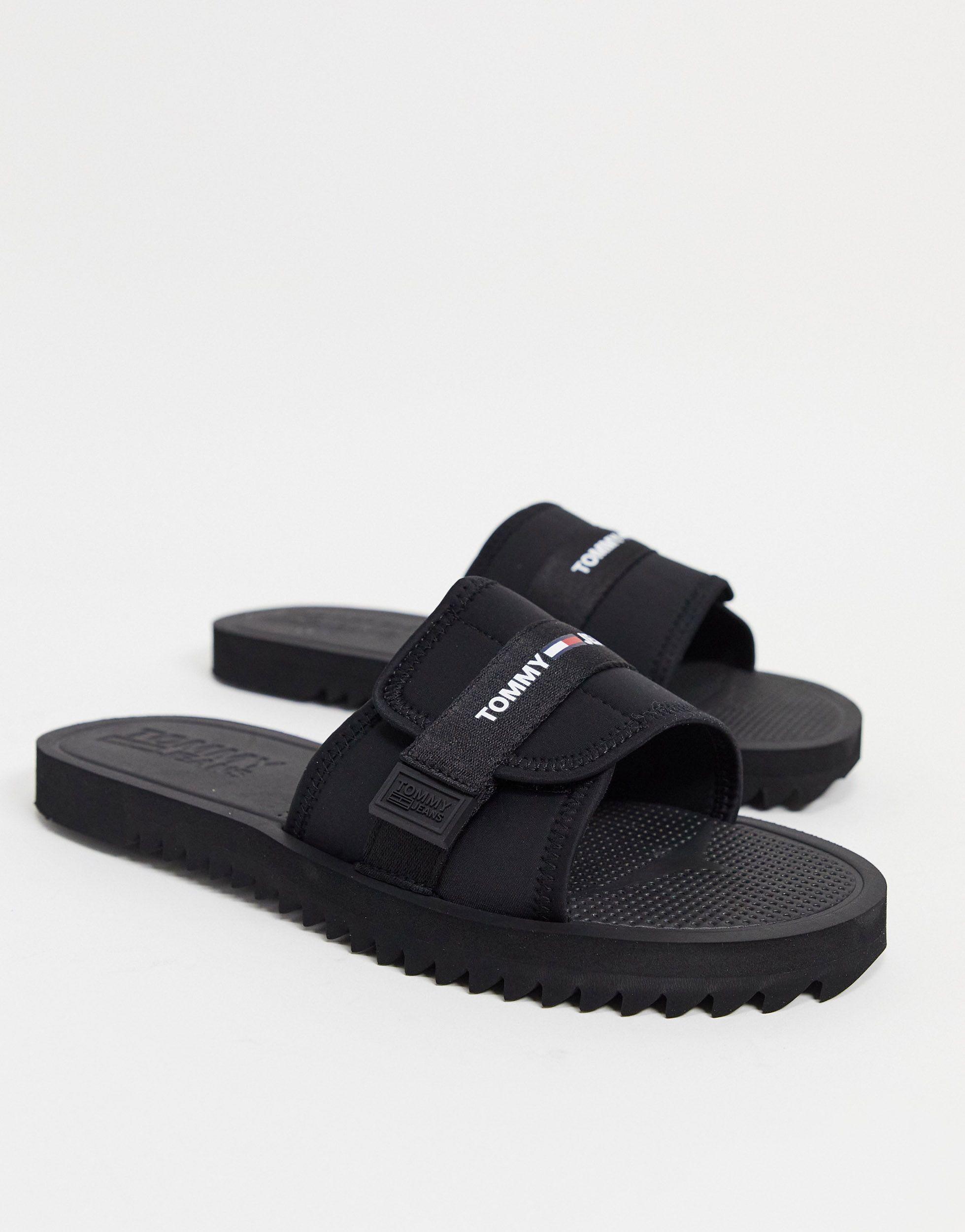 Sandalias negras con logo y cierre adhesivo Tommy Hilfiger de hombre de  color Negro | Lyst