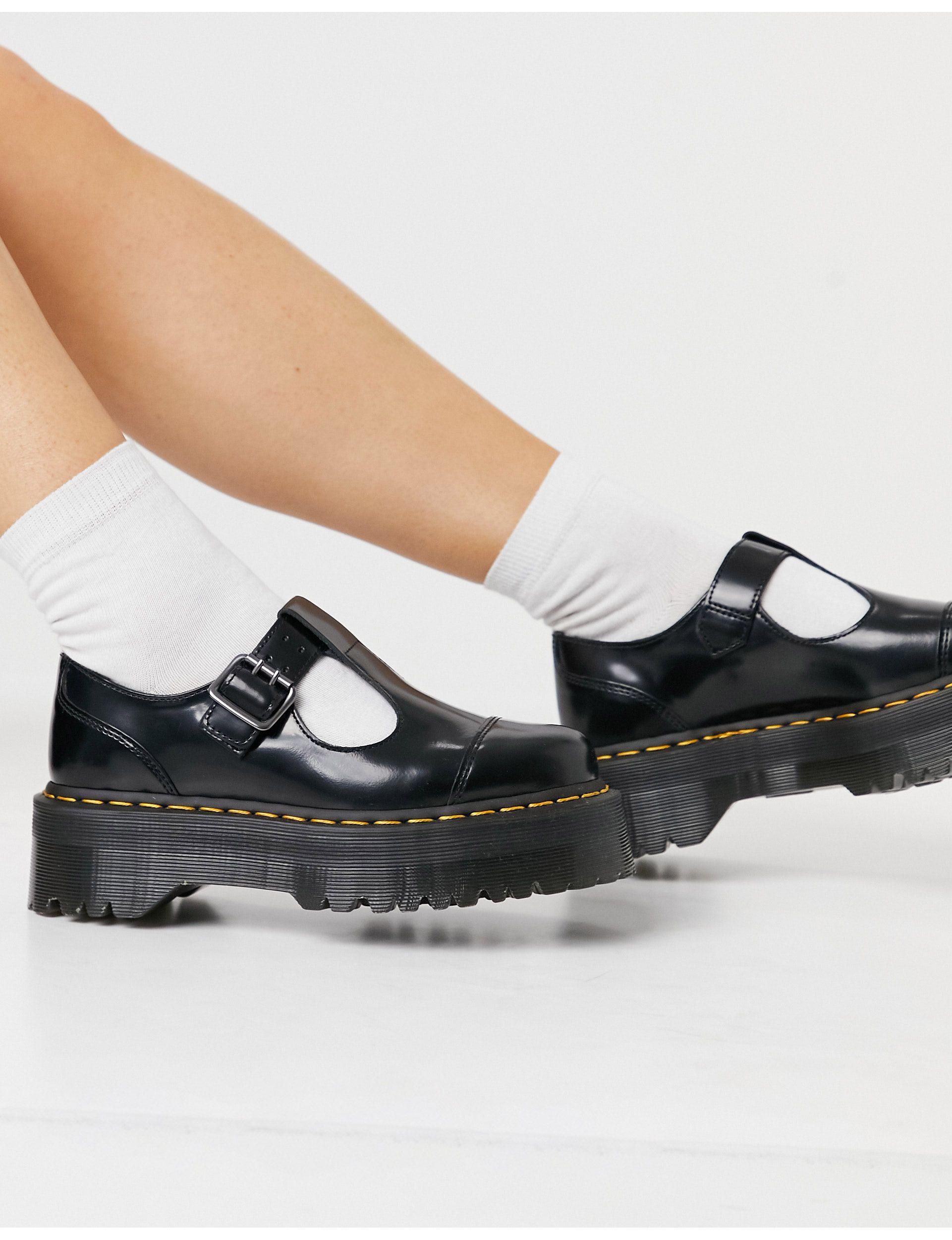 Dr. Martens Bethan Quad Retro Mary Jane Flat Shoes in Black | Lyst