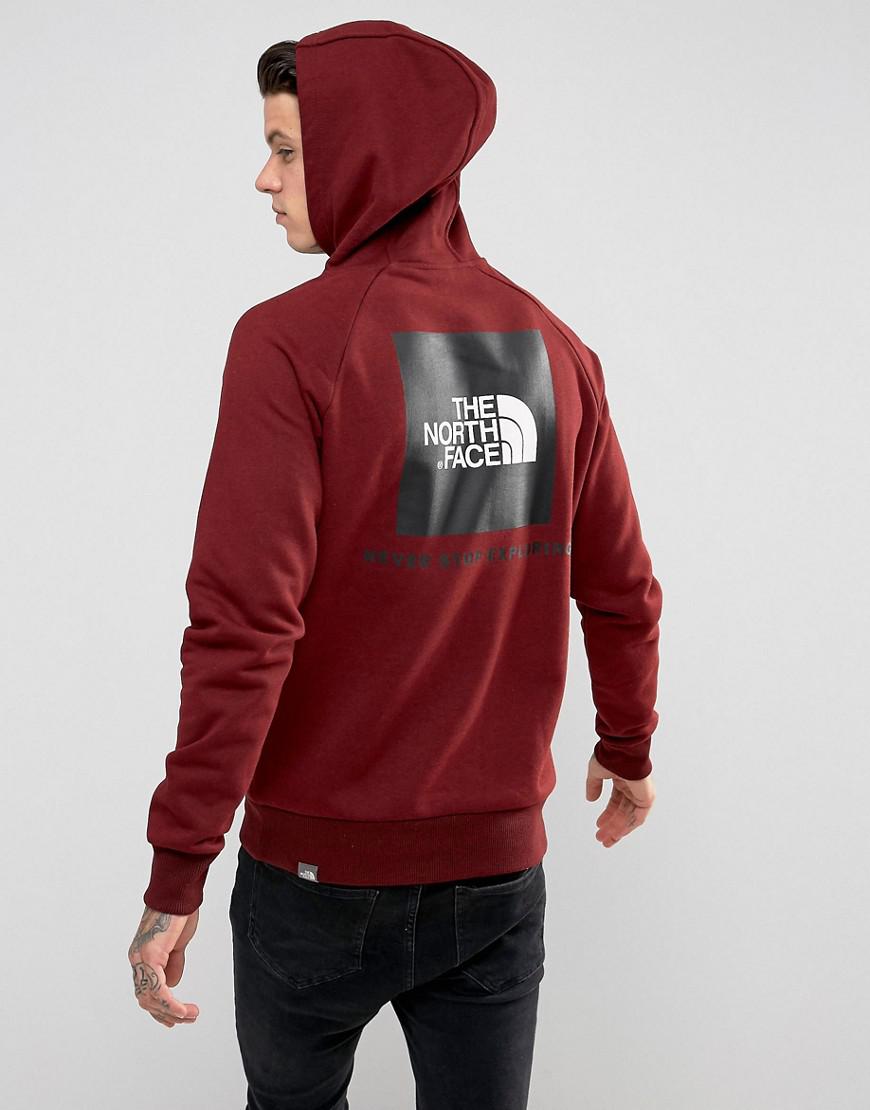 maroon north face hoodie