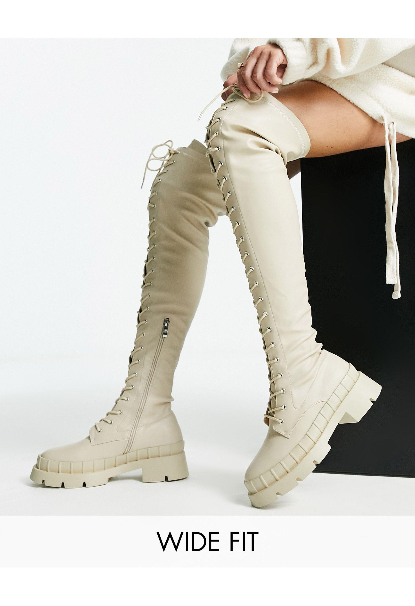 Wide fit cheap lace boots