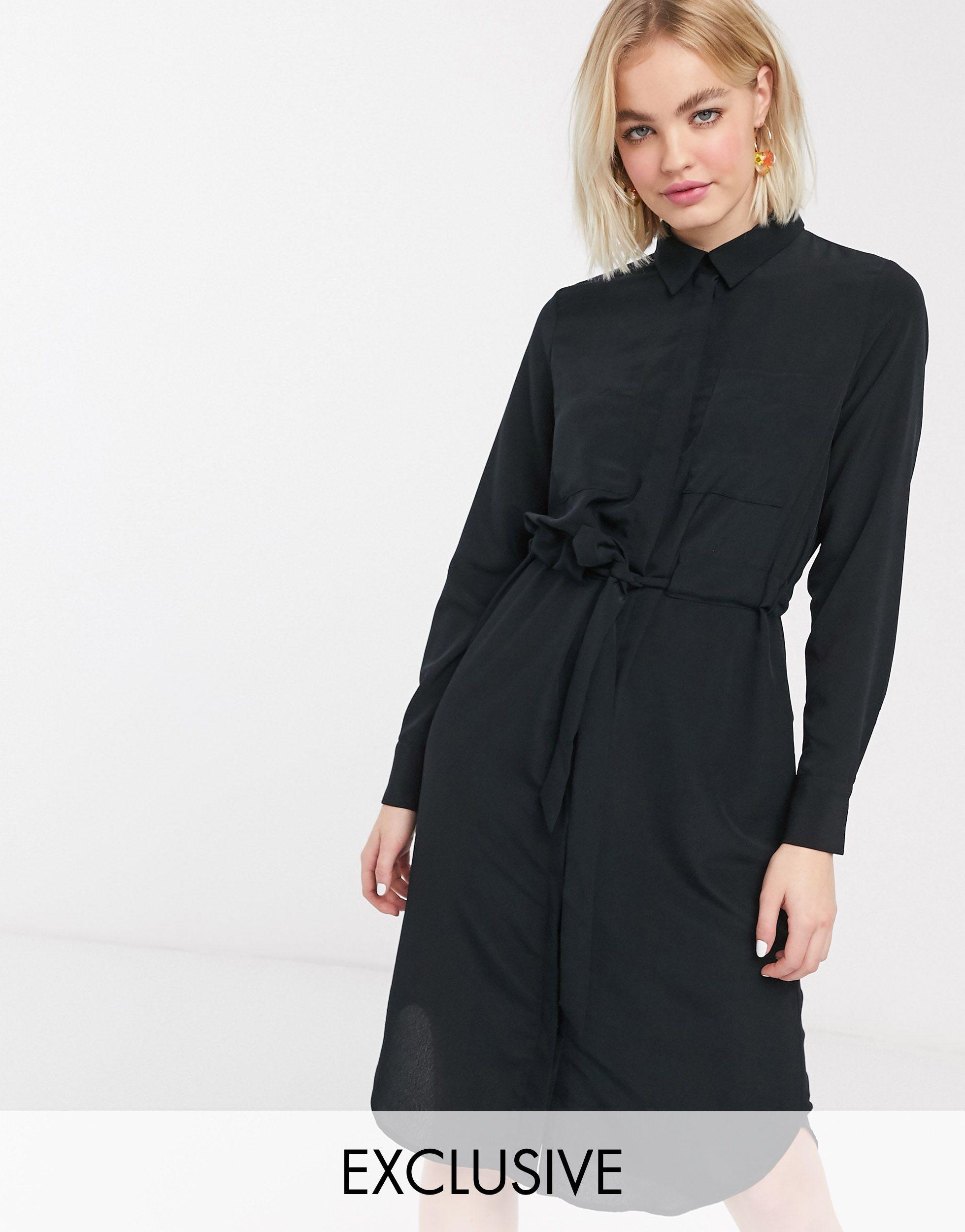 monki black and white striped dress