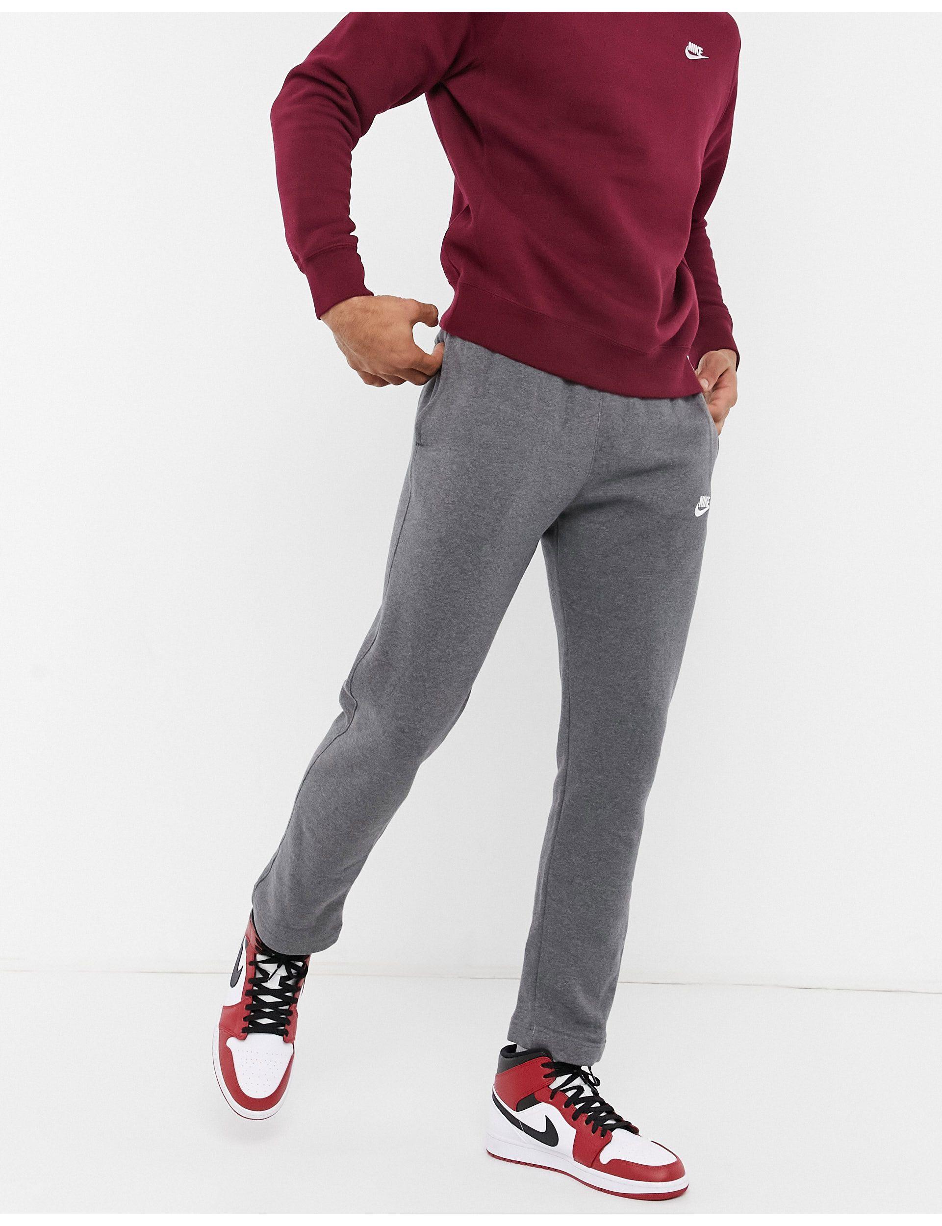 Nike Club Open Hem Sweatpants in Gray for Men