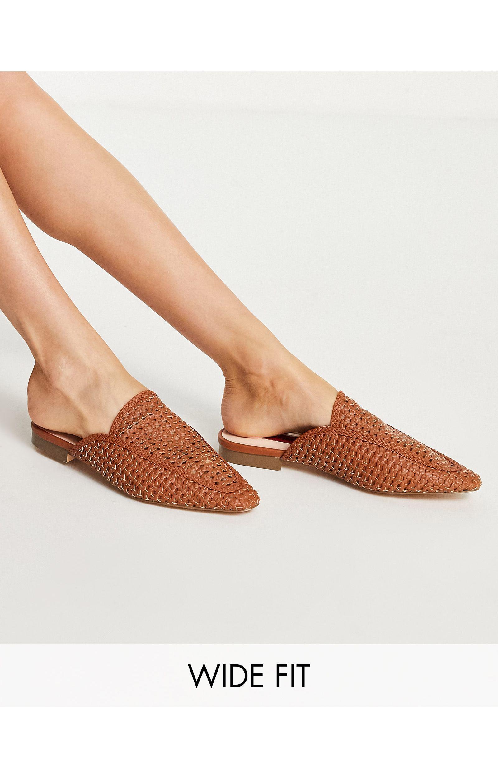 wide mule shoes