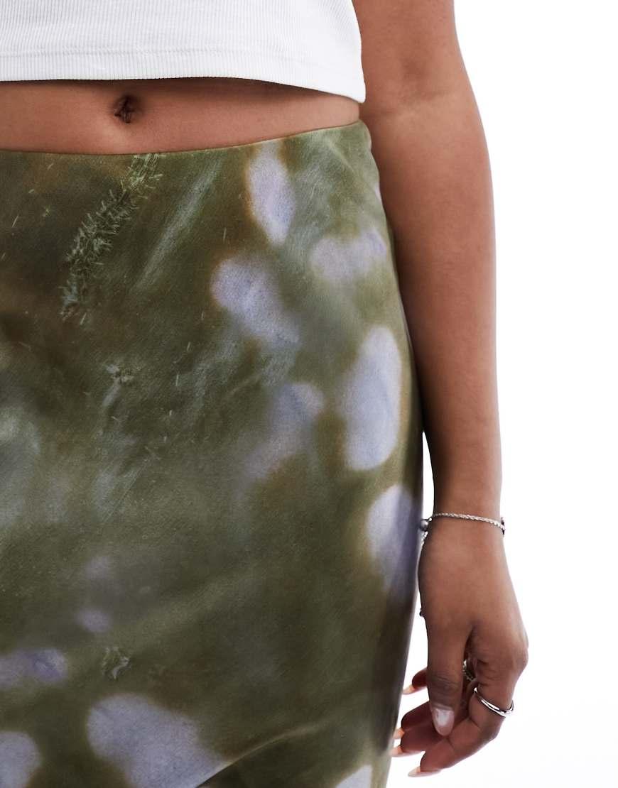 Collusion Tie Dye Skirt Asos COLLUSION Ruched Cotton Midi Skirt In