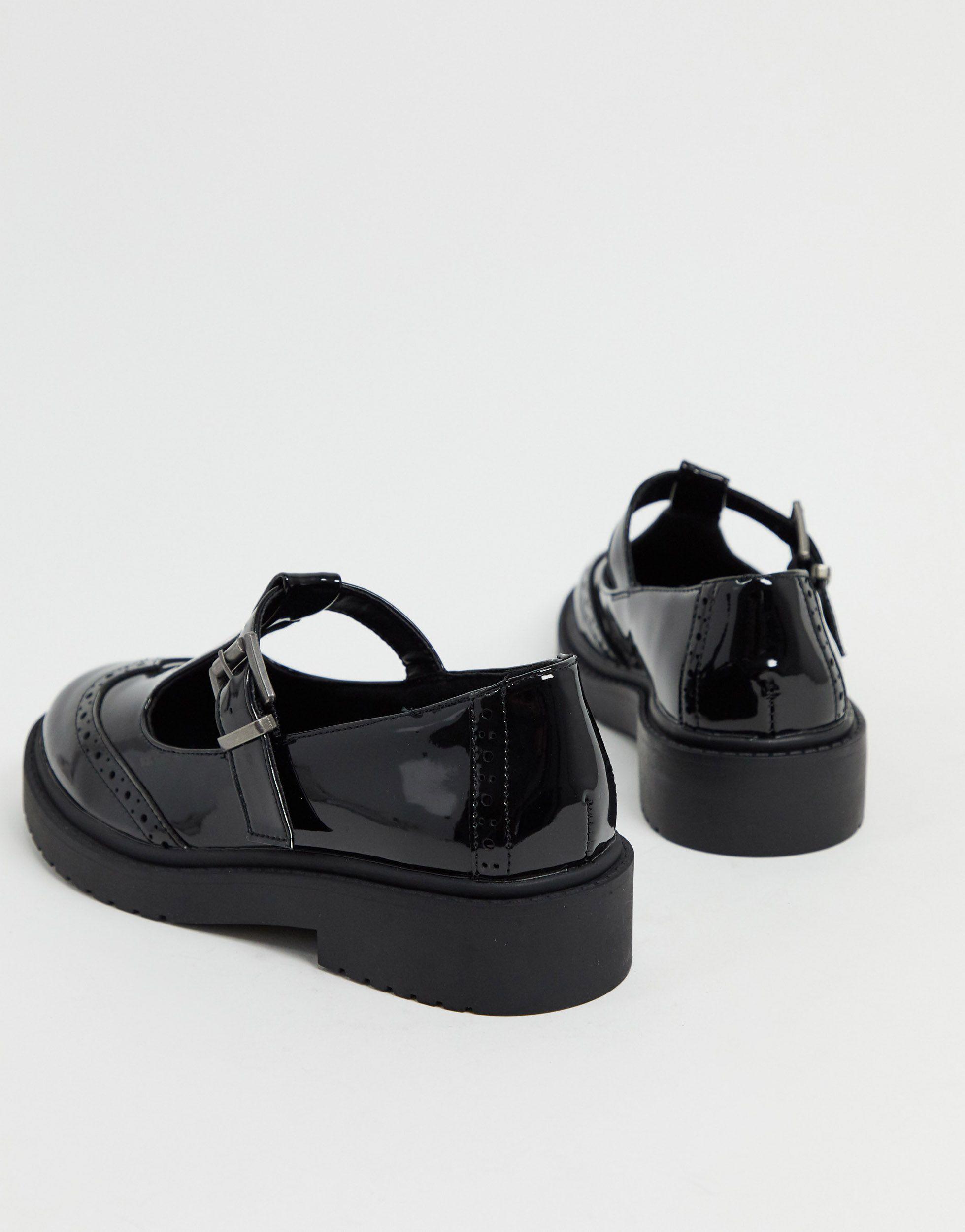 black mary jane flat shoes