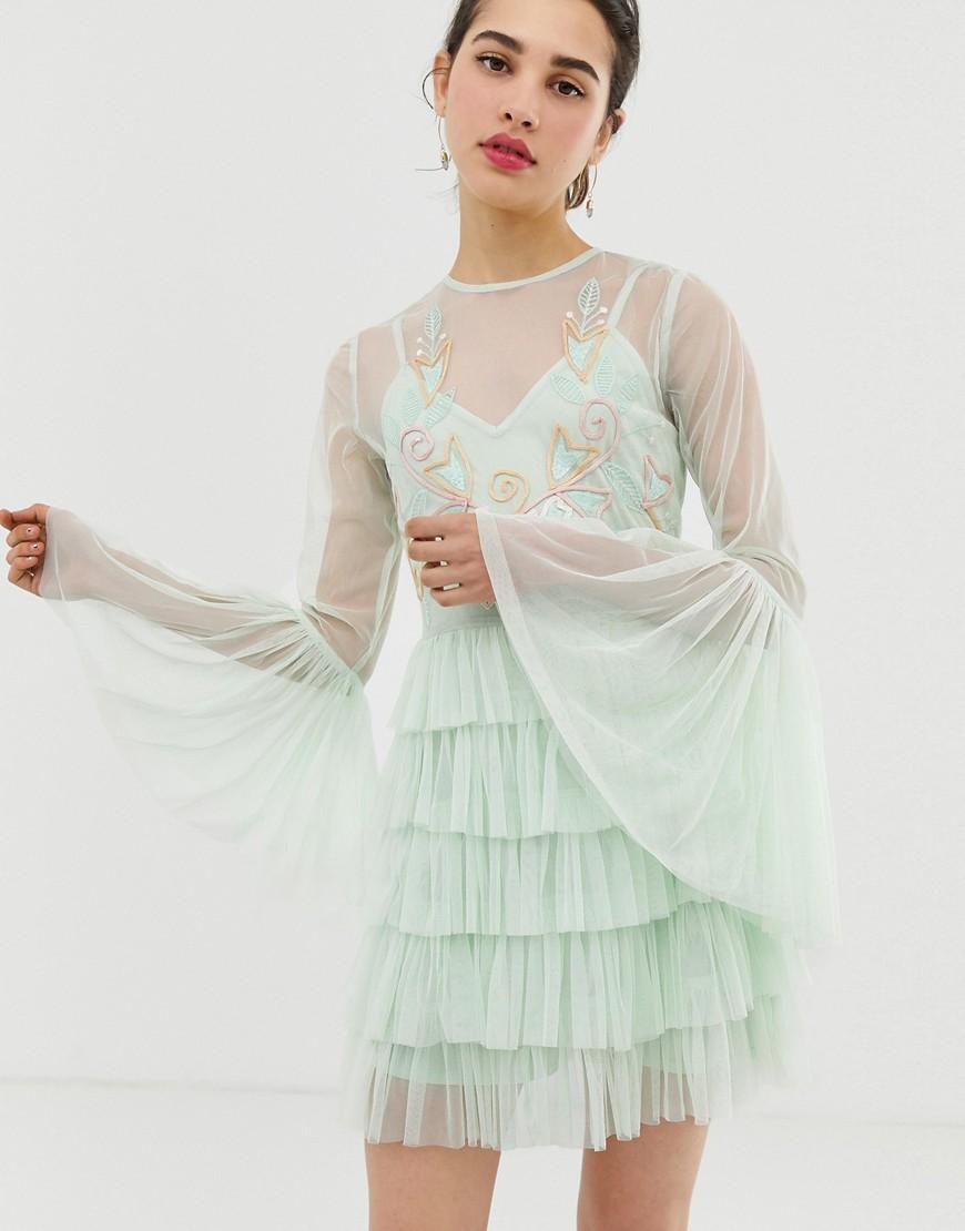 angeleye embellished wrap skirt dress