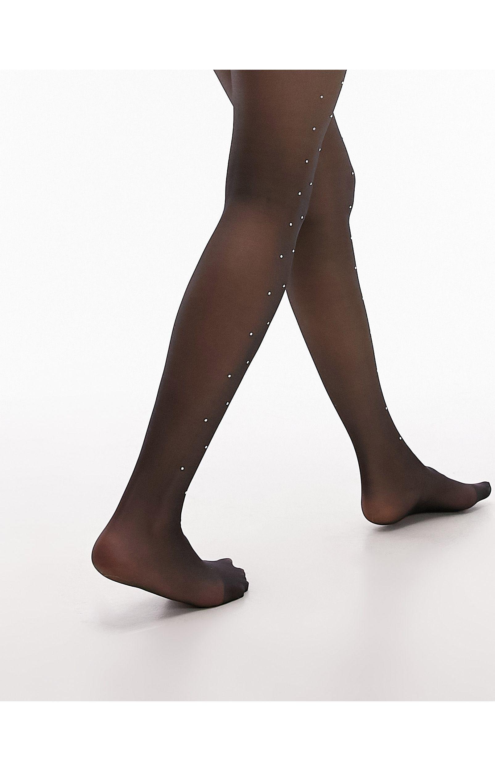 TOPSHOP Diamante Tights in Black