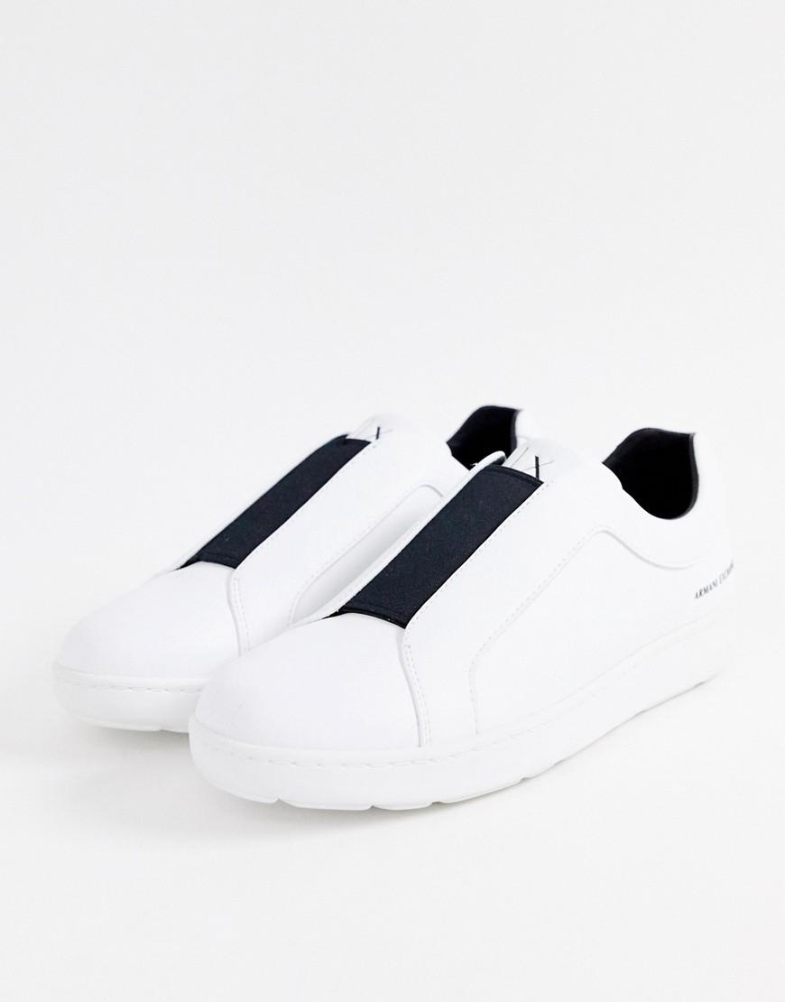 Sneakers senza lacci elasticizzate bianche da Uomo di Armani Exchange in  Bianco | Lyst