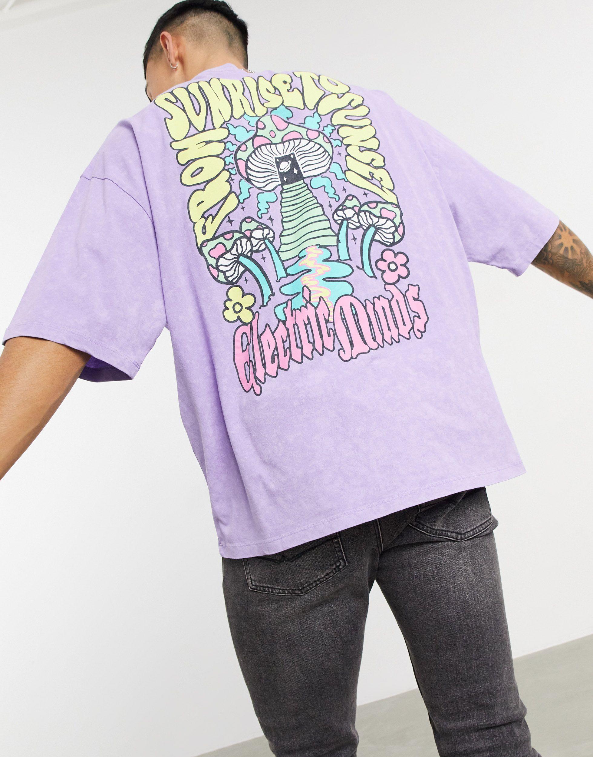 ASOS Cotton Oversized T-shirt in Purple for Men - Lyst