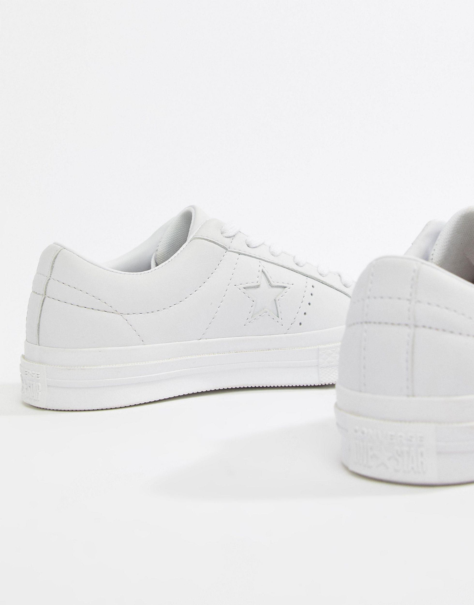 converse one star leather low top white