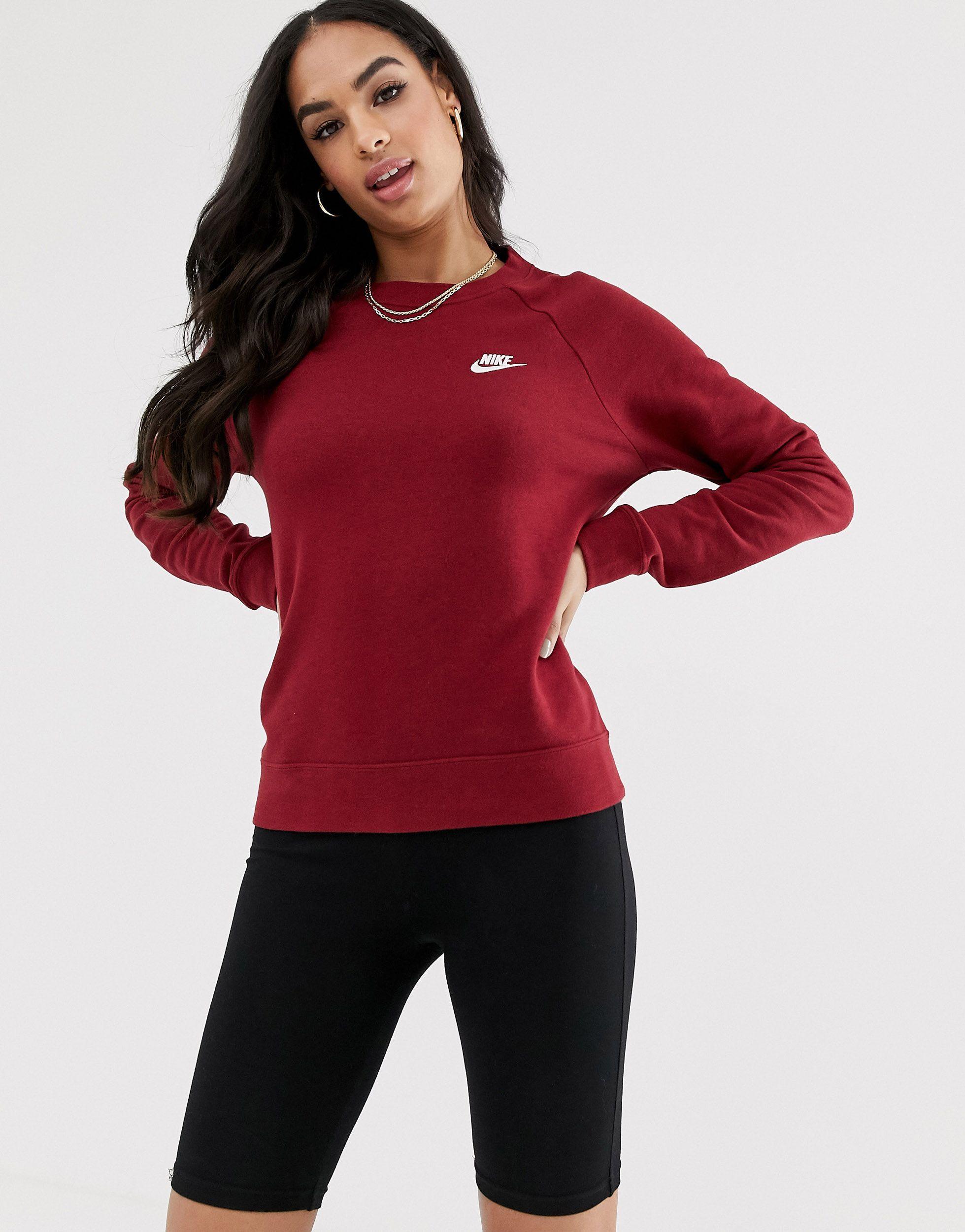 nike burgundy crew neck